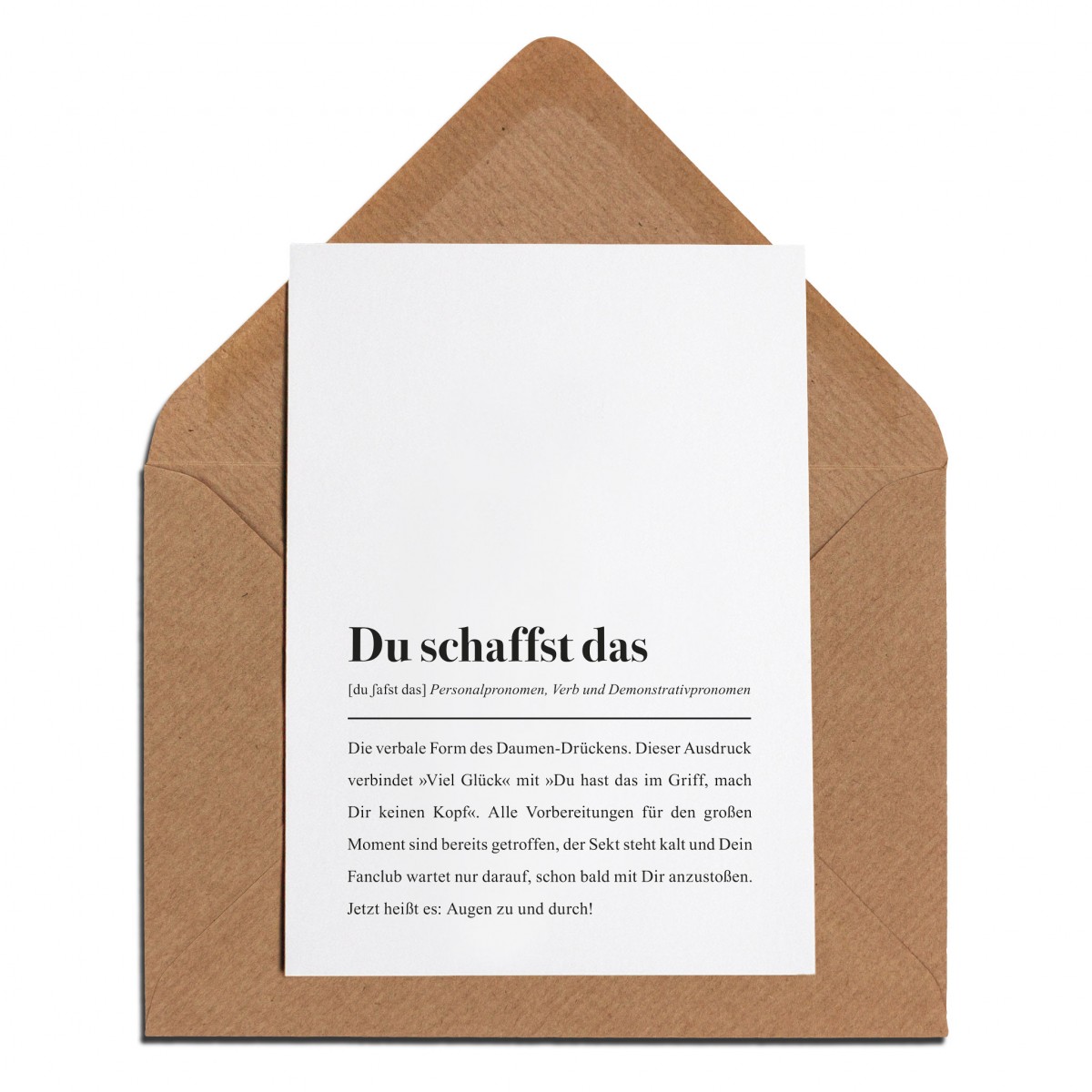 3x Motivationskarte mit Umschlag: "Du schaffst das" Definition