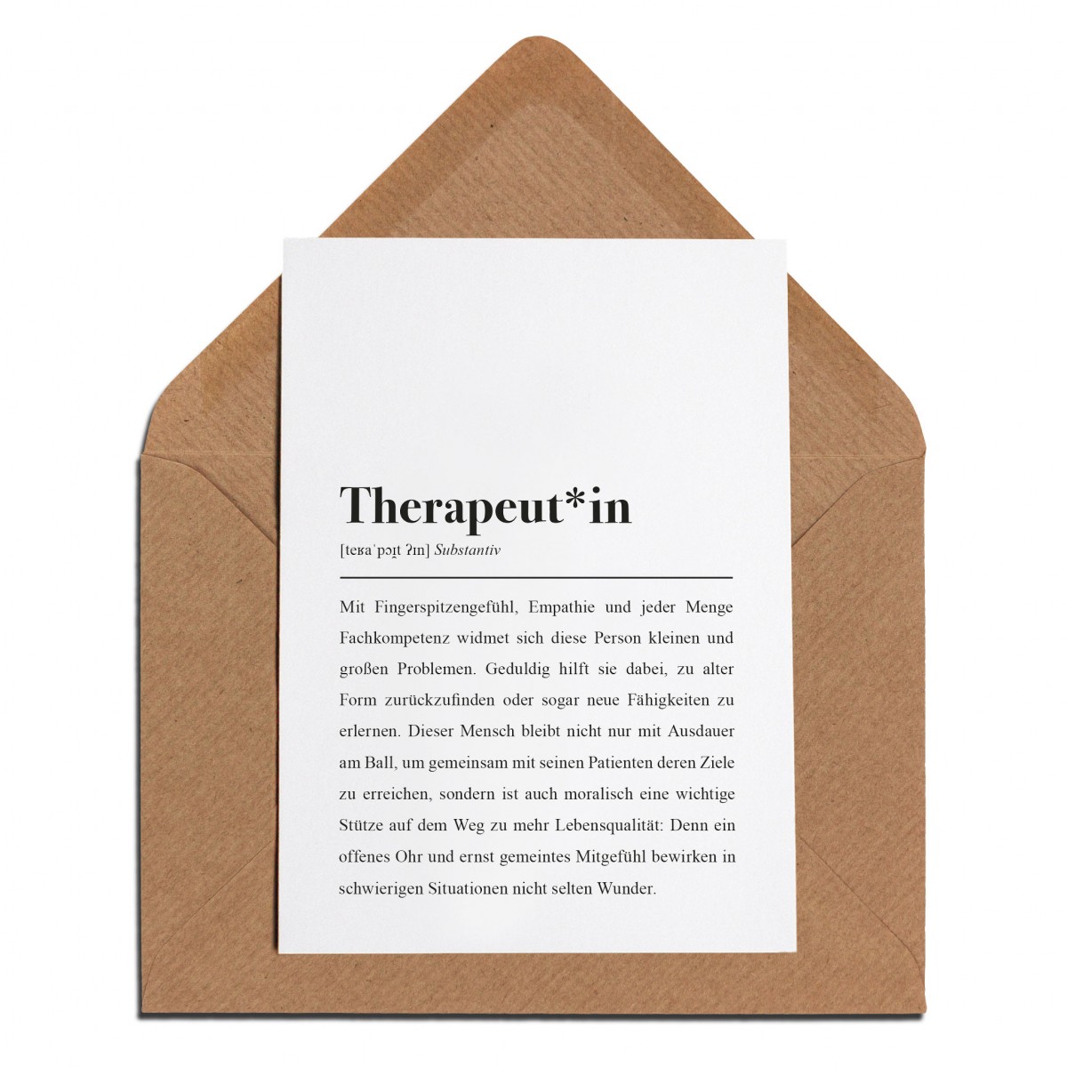 3x Karte für Therapeuten & Therapeutinnen: Therapeut*in Definition