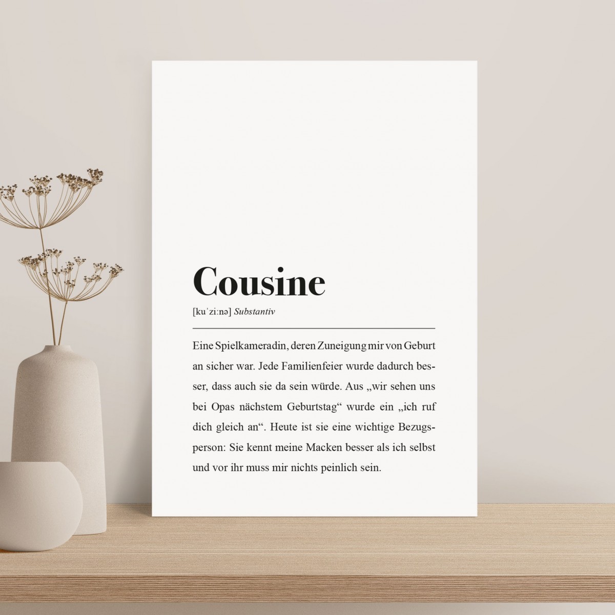 Cousine Definition: DIN A4 Poster