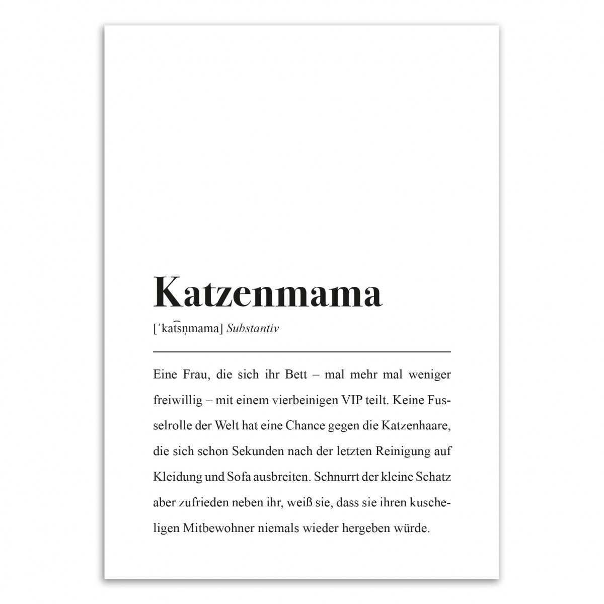 Katzenmama Definition: DIN A4 Poster
