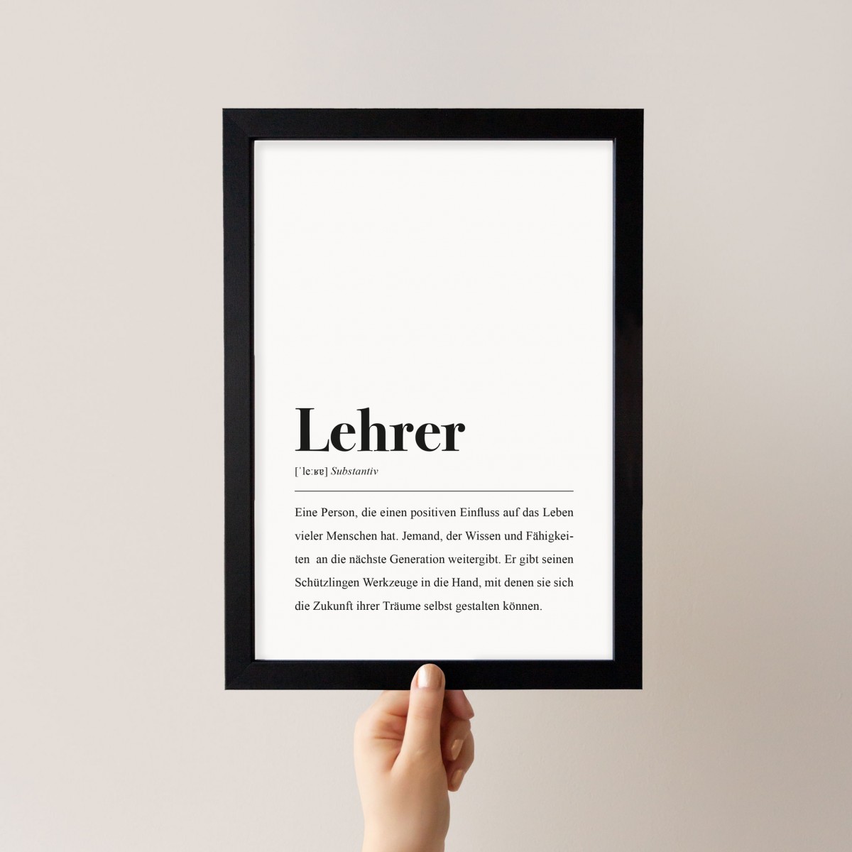 Lehrer Definition - Poster 21 x 29.7 cm