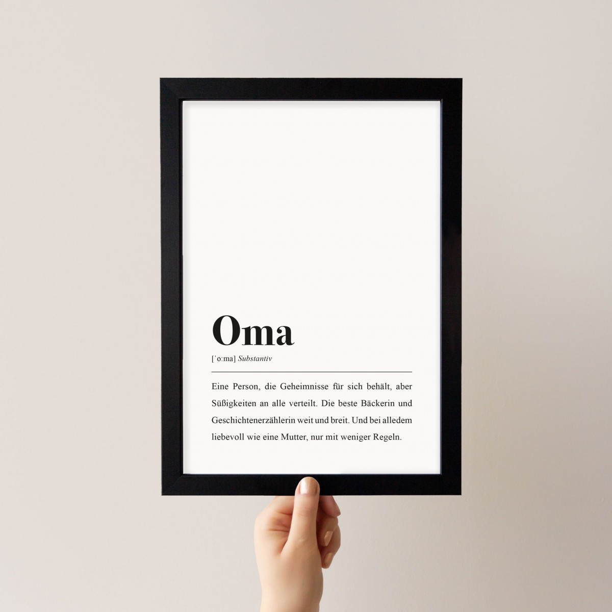 Oma Definition: DIN A4 Poster