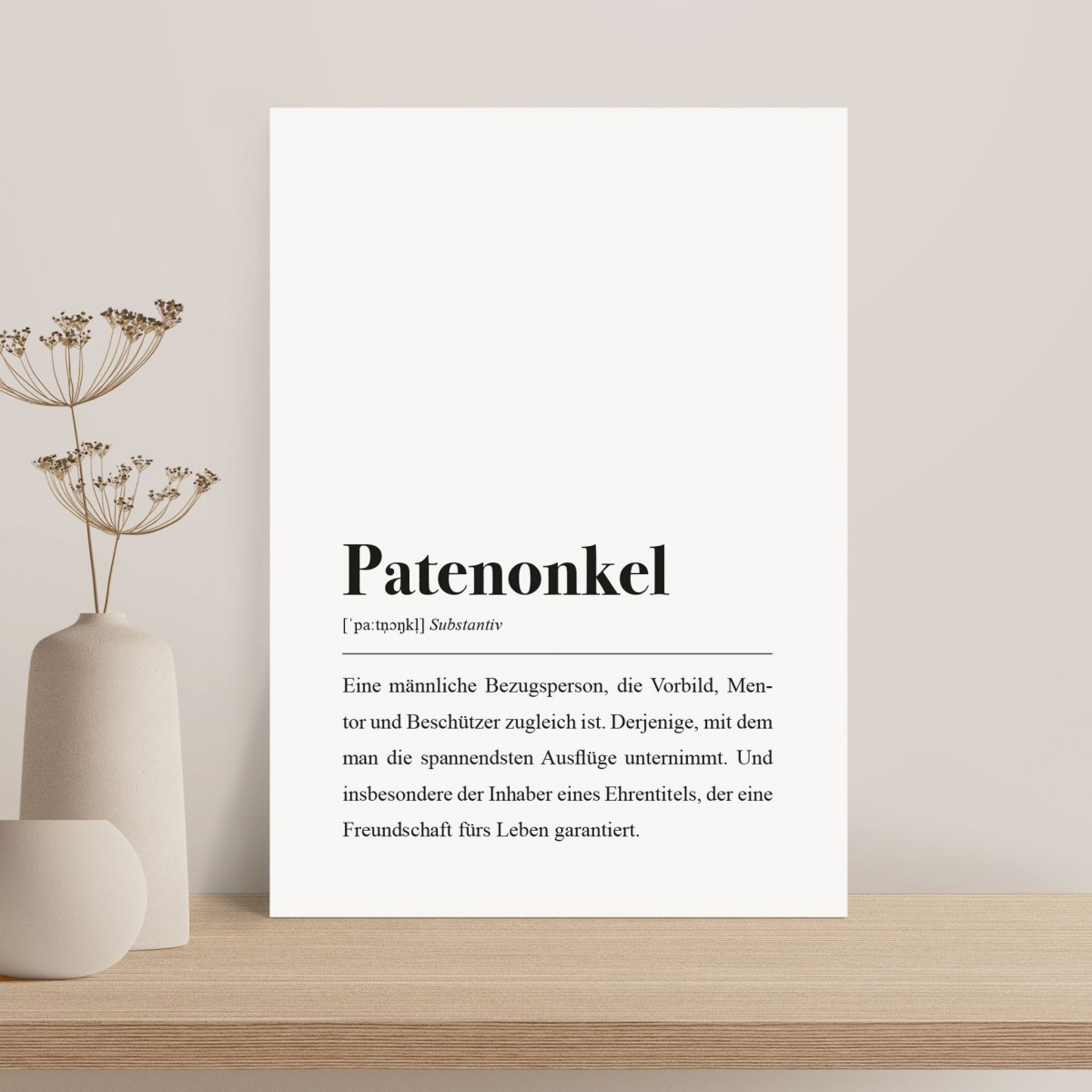 Patenonkel Definition: DIN A4 Poster