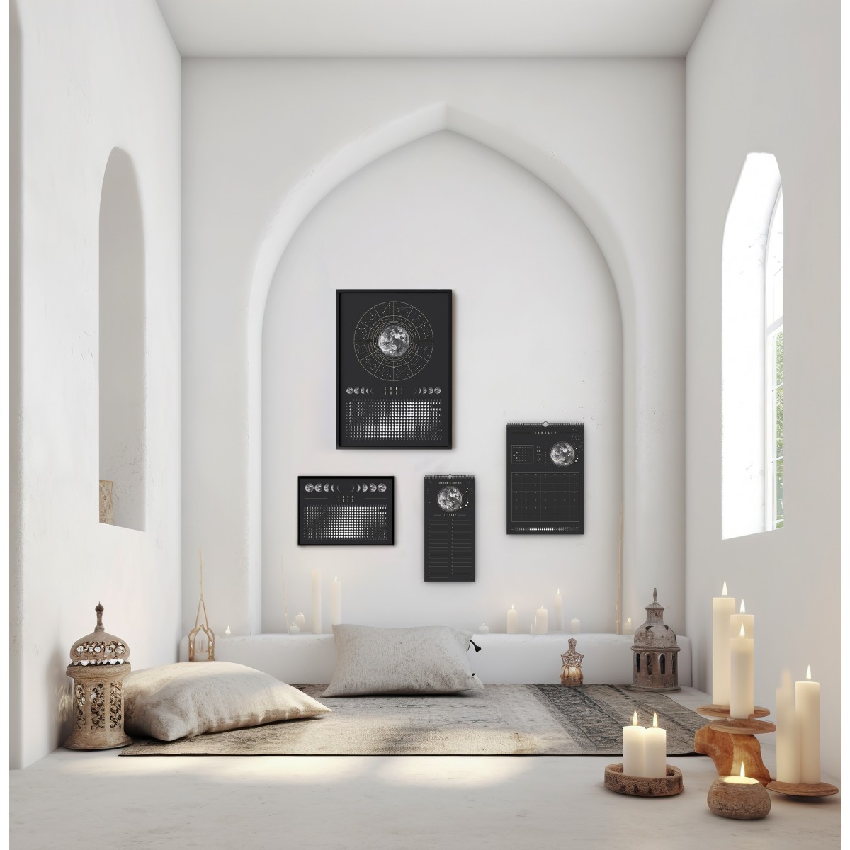Mondkalender 2027 Poster schwarz // ShellyCreates