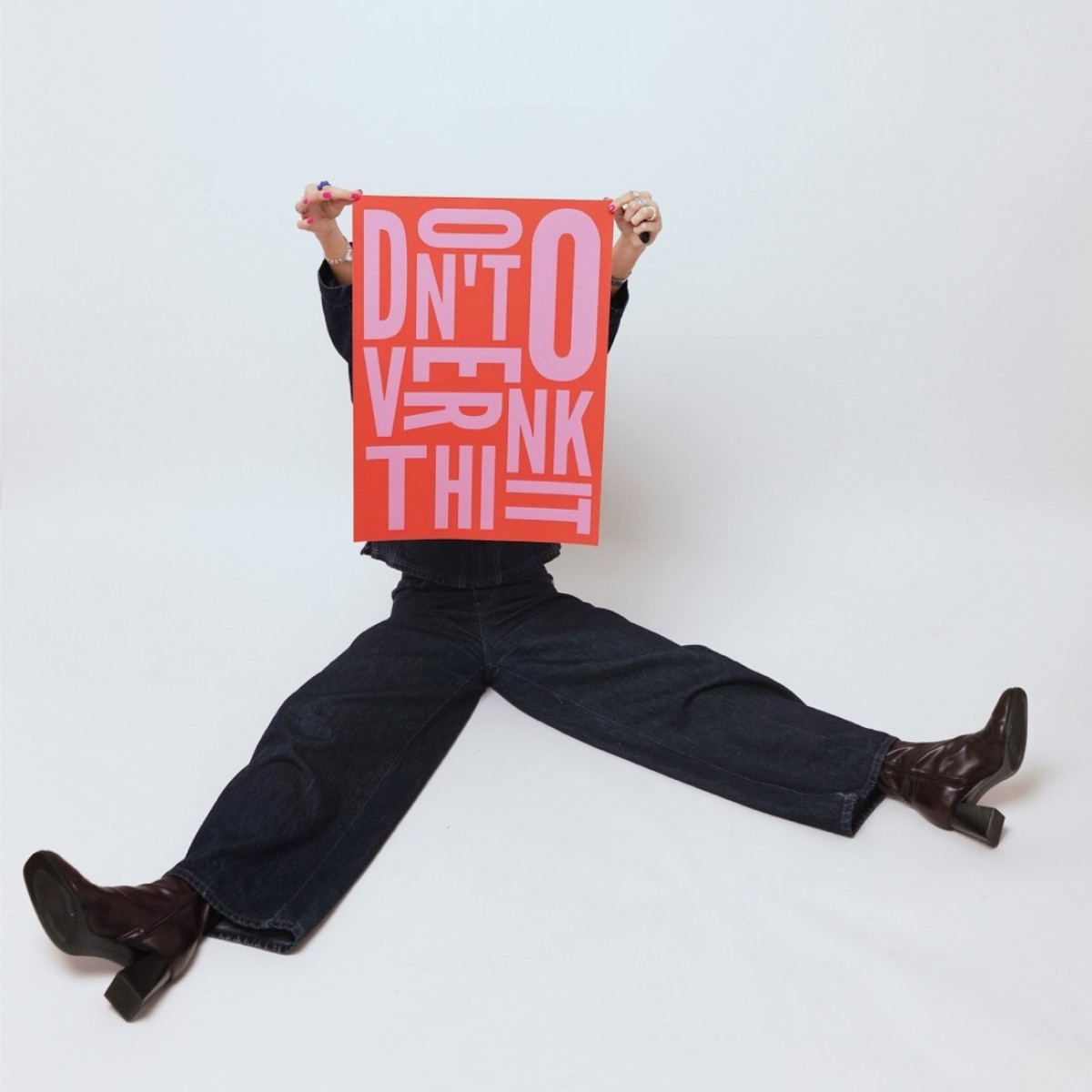 annieannie - don't overthink it poster (orange)