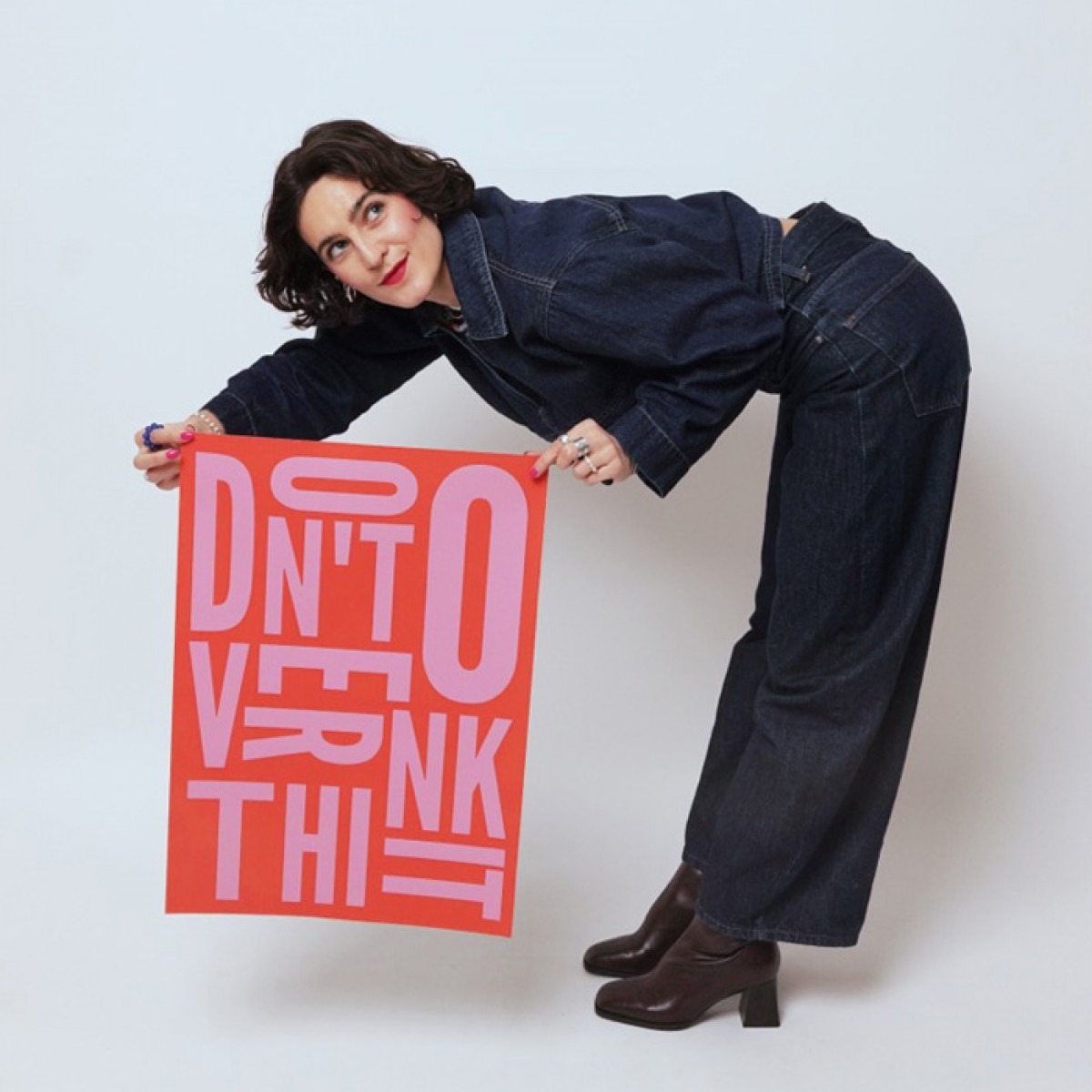 annieannie - don't overthink it poster (orange)