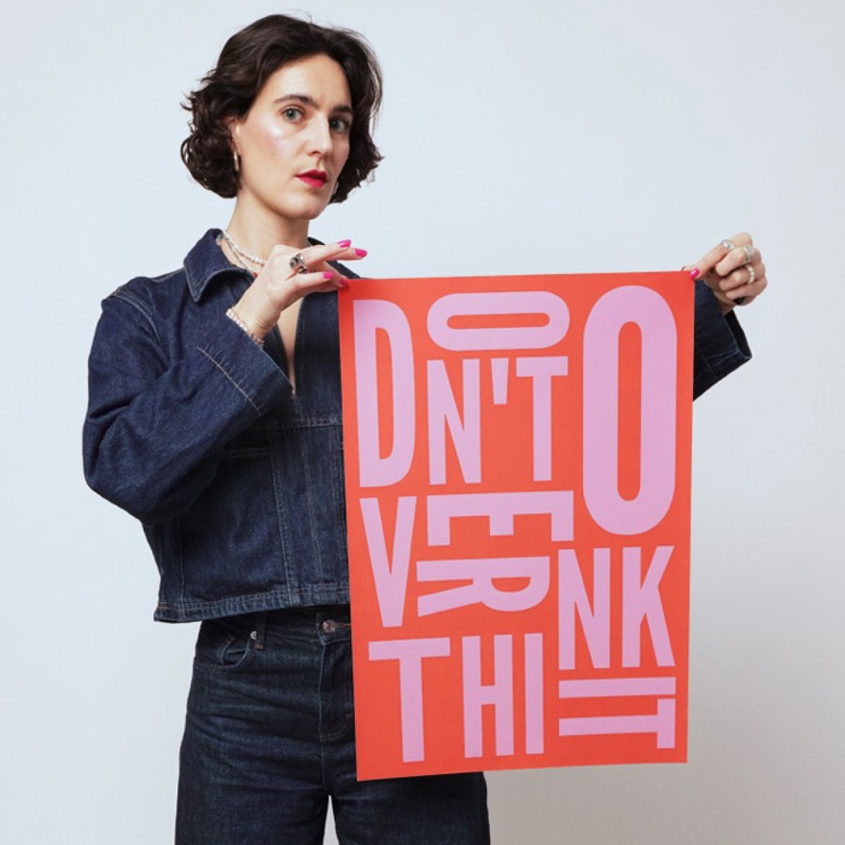 annieannie - don't overthink it poster (orange)