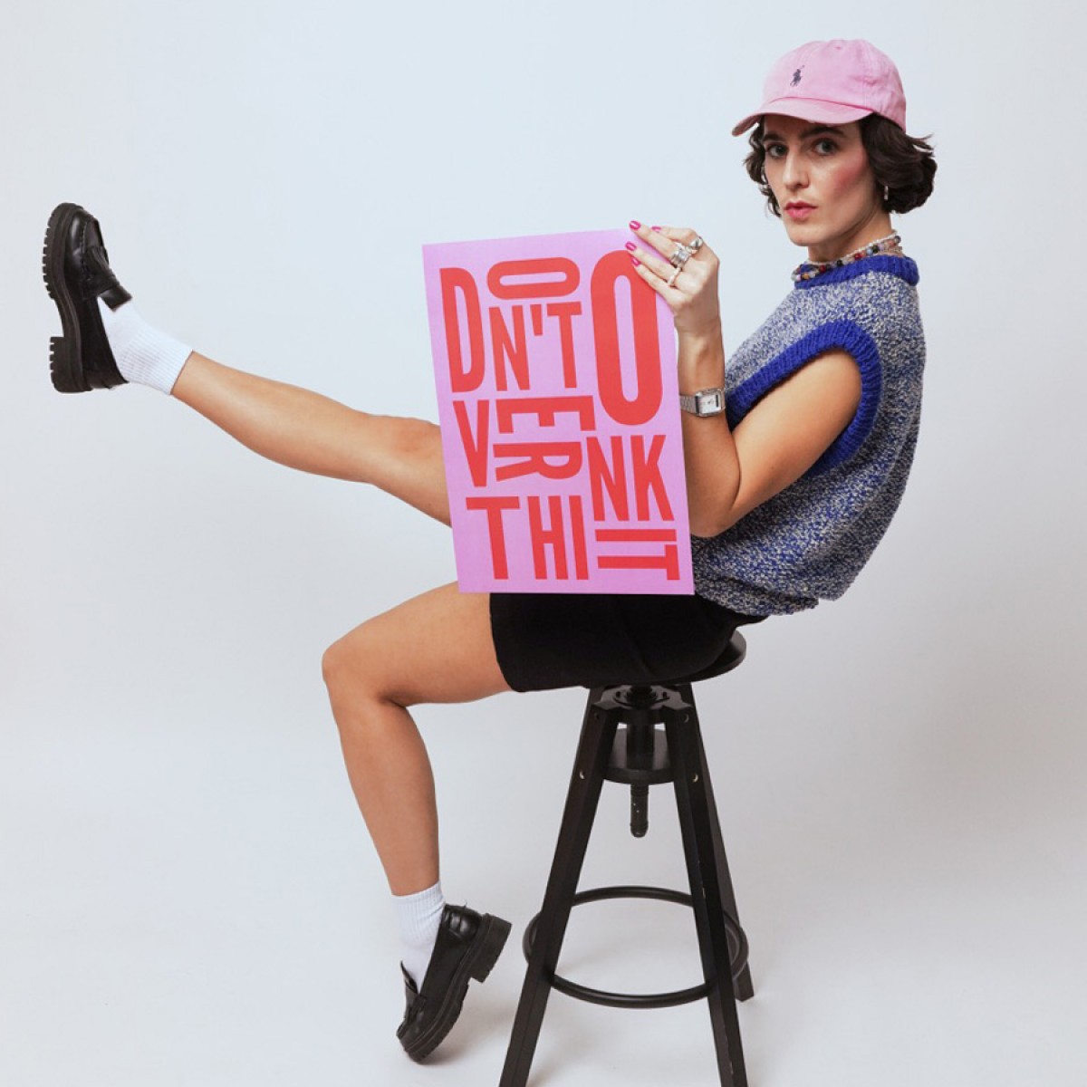 annieannie - don't overthink it poster (pink)