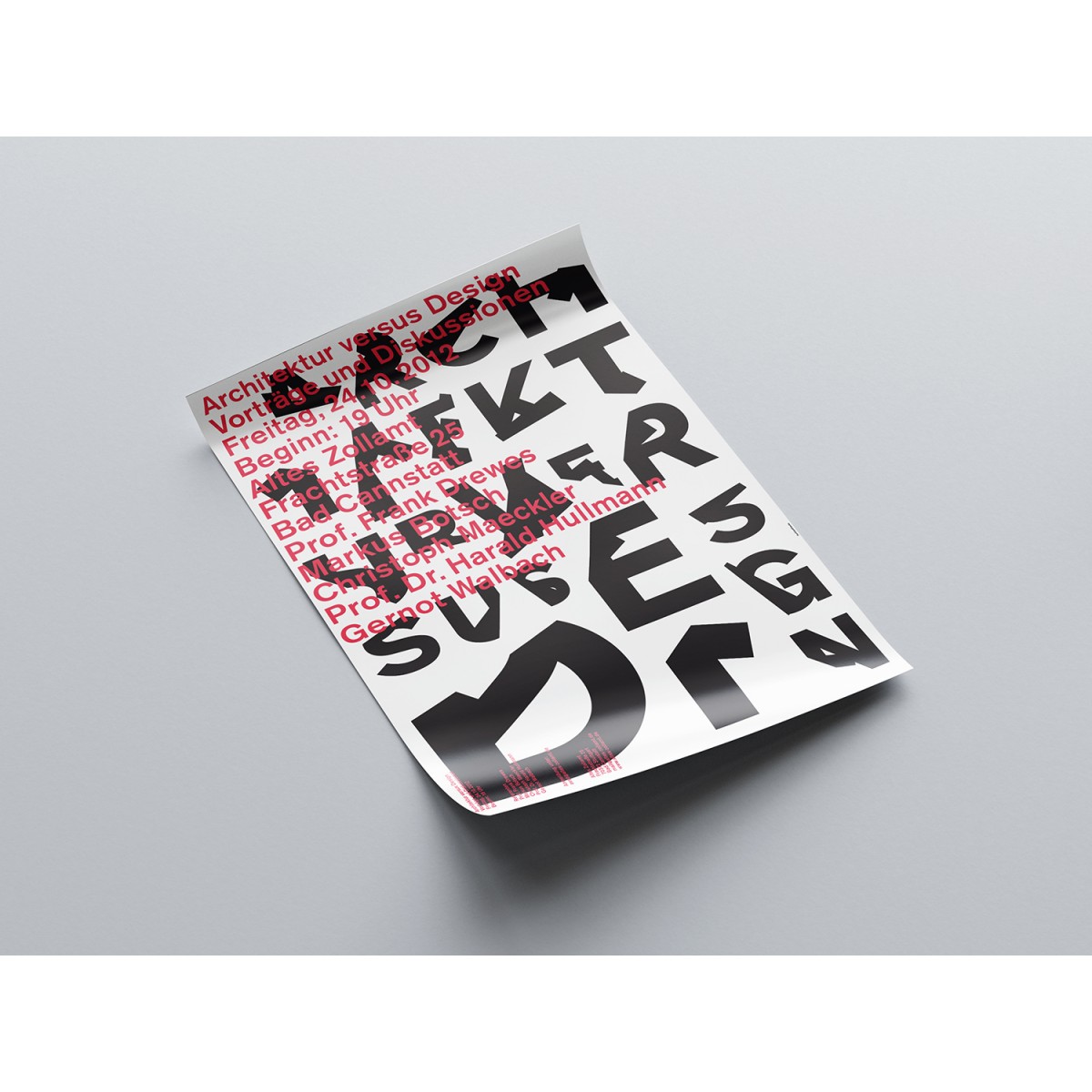 hinzkunst Plakat „Architektur versus Design“ DIN A1