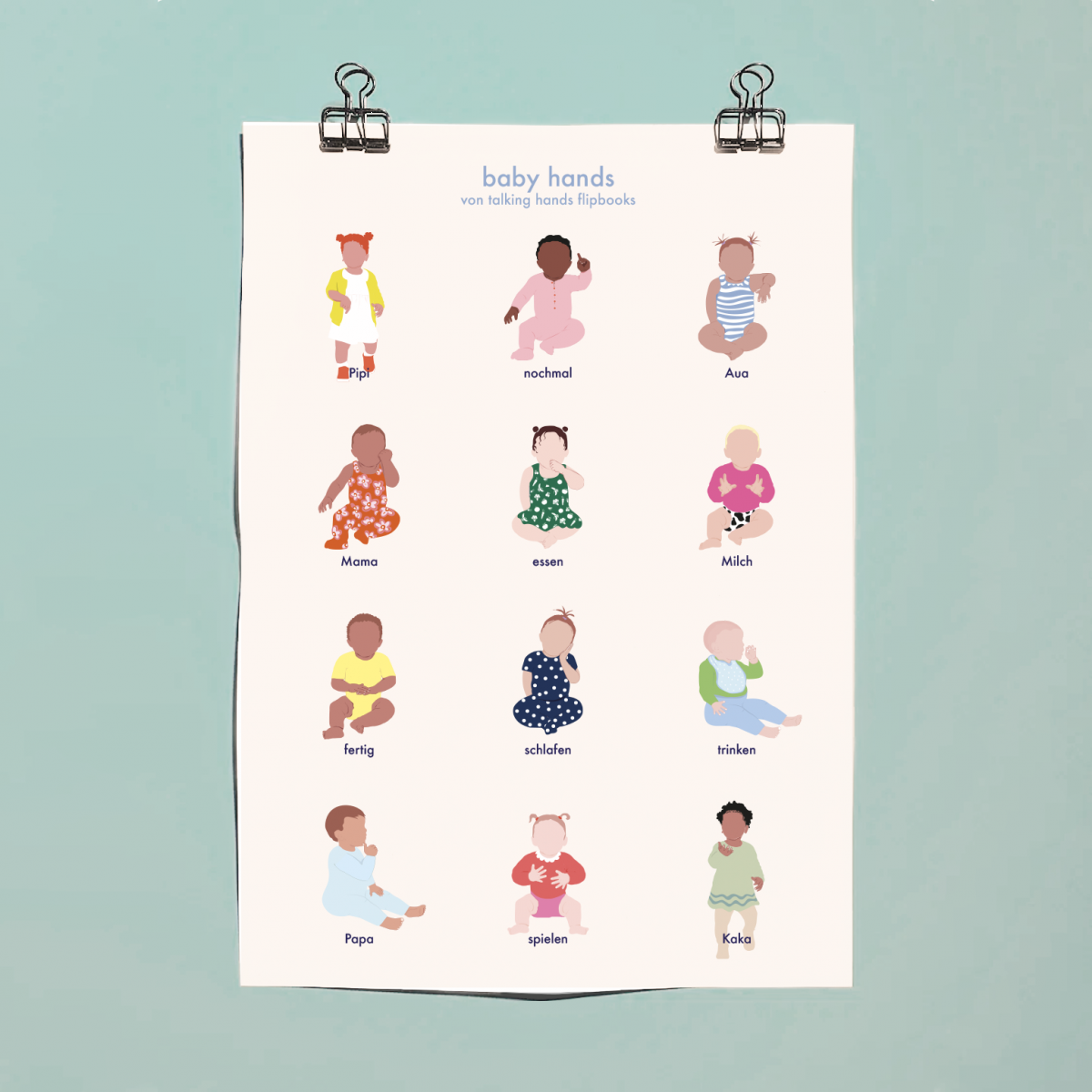 talking hands flipbooks - Babygebärden / Babyzeichensprache Poster A2