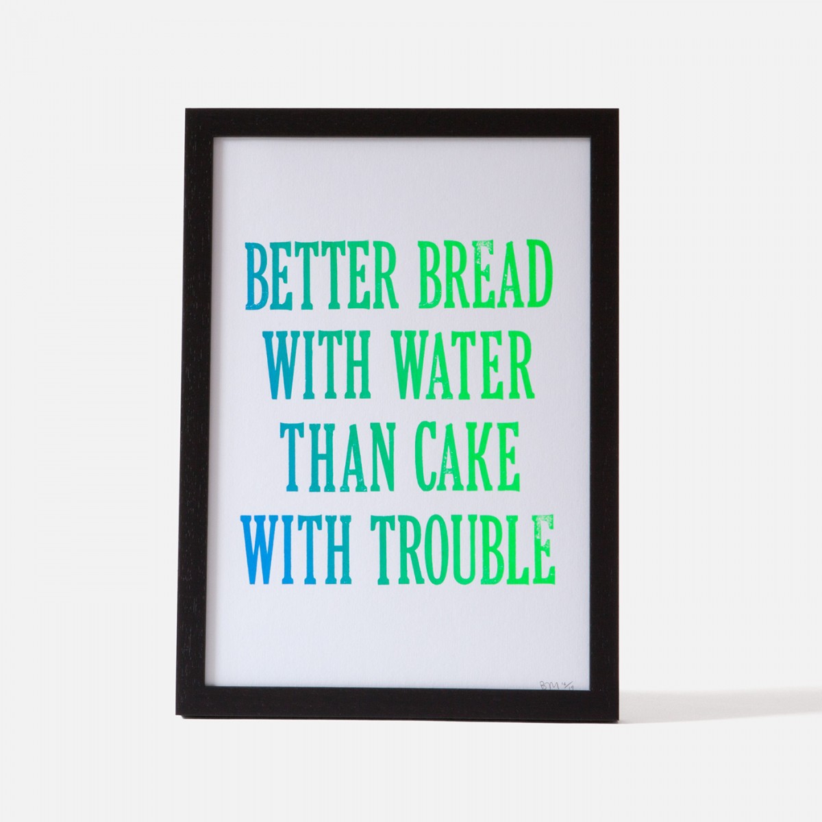 Bon Matin Siebdruck Better Bread With Water... Iris/Wht