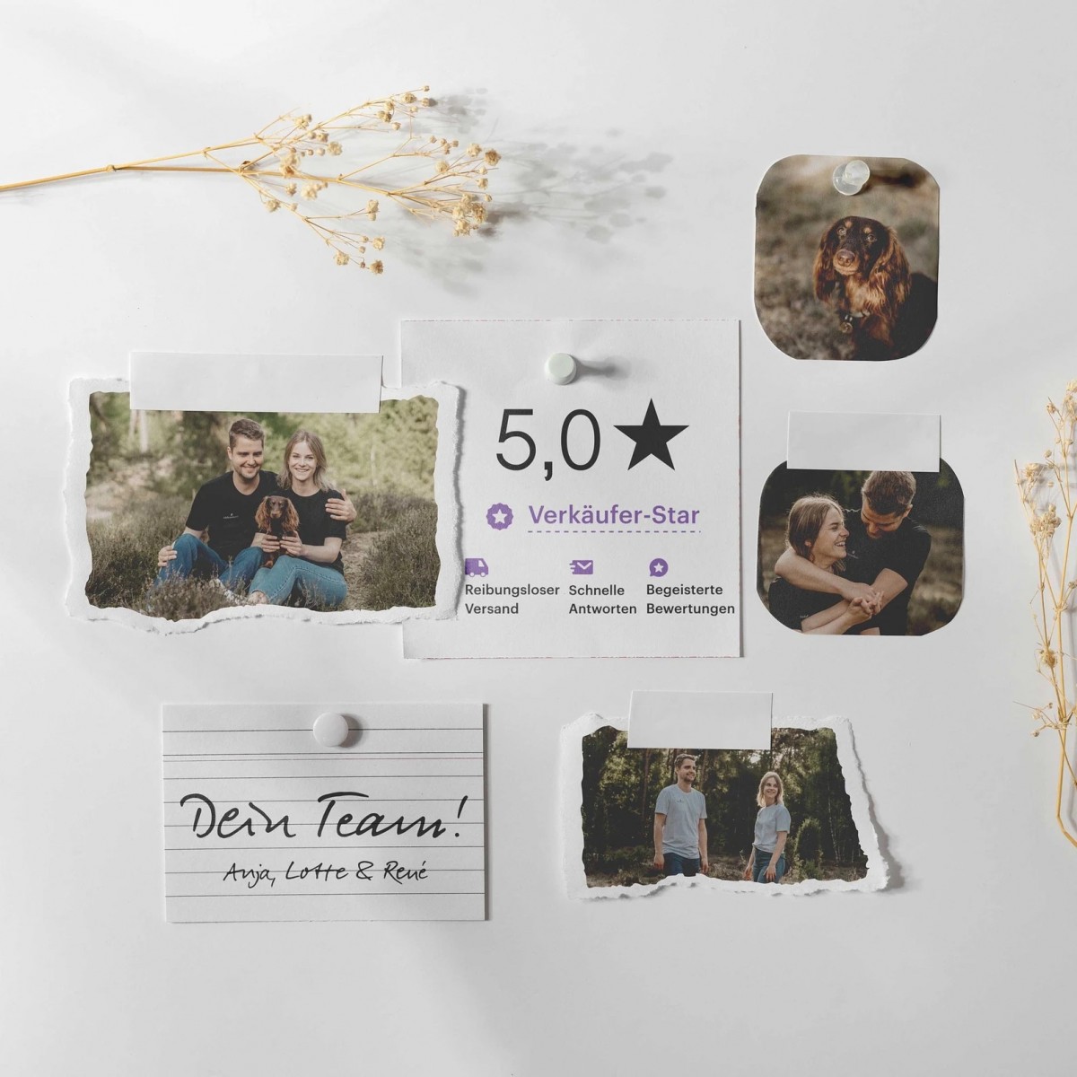 Klappkarte - Hochzeitskarte - Herzen zur Hochzeit - Nr. 288 - Naturbedacht