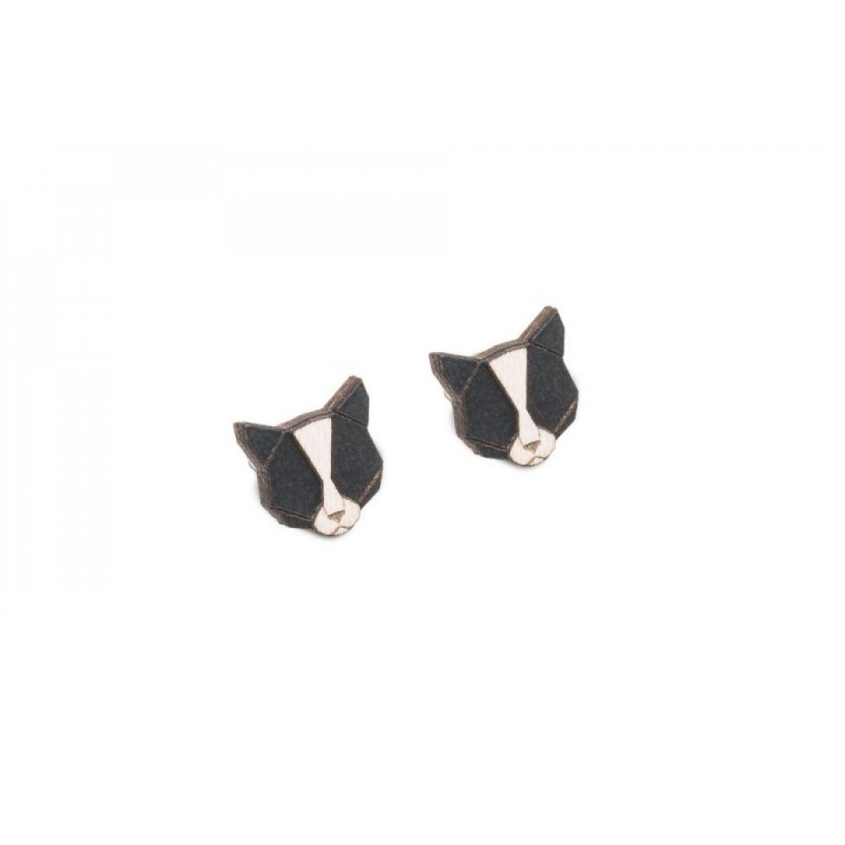BeWooden Ohrringe - Ohrstecker aus Holz - Black Cat Earrings