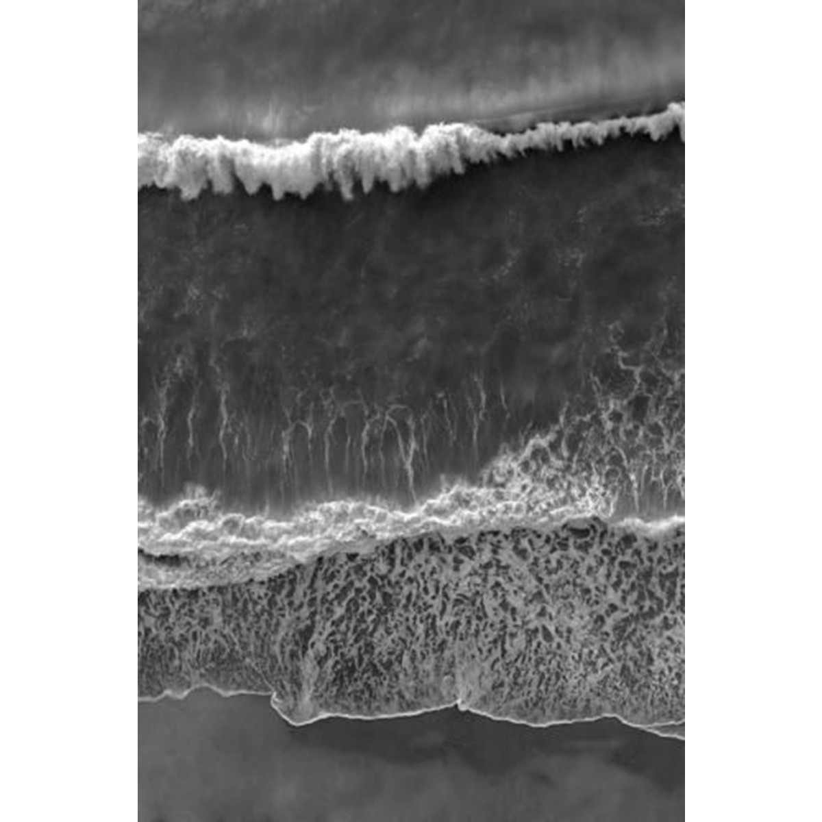 nahili ARTPRINT/POSTER "black and white beach "(DIN A1/A3 & 50x70cm) Aerial, schwarz weiße Fotografie Strand & Wellen Drohnenaufnahme 