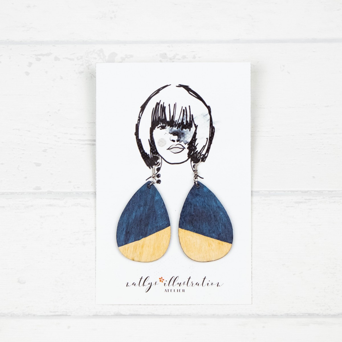 nathys_illustration - Ohrringe "night sky" 5,5x3,5cm - Unikat