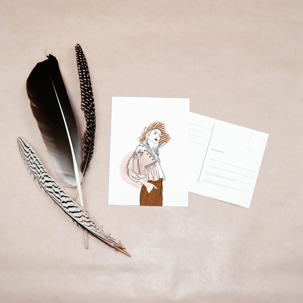 nathys_illustration - Digitalprint + Postkarte "boho autumn"