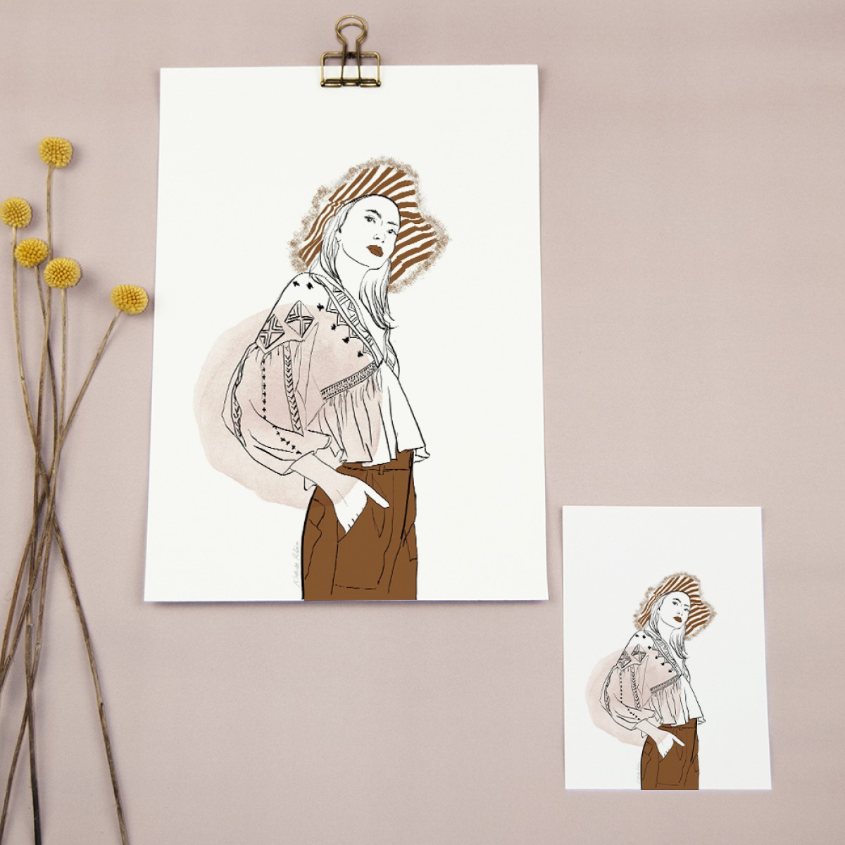 nathys_illustration - Poster + Postkarte "boho autumn"