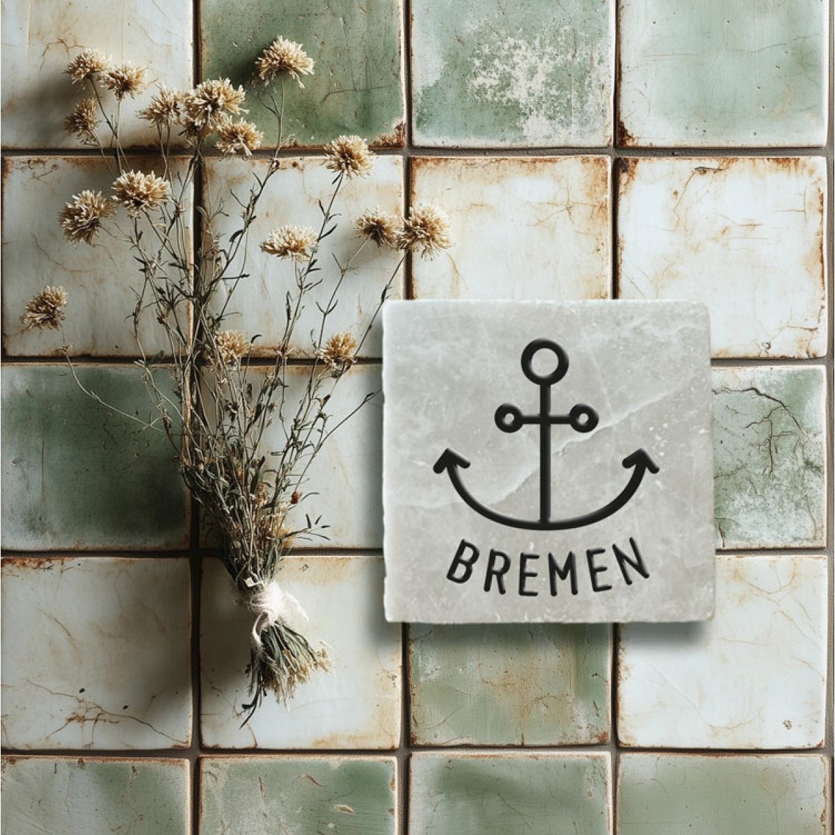 Stadtliebe® | Bremen Marmor Magnet „Bremen Anker“
