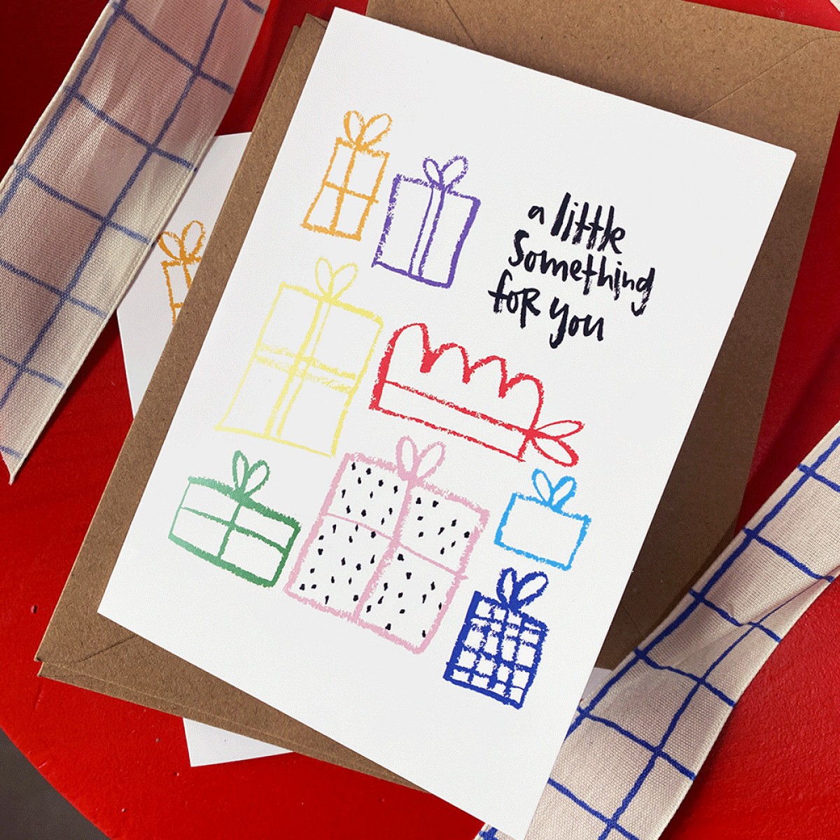 Grusskarte "Geschenke" - Typografie-Grusskarte für Freund:innen & Familie inkl. Umschlag