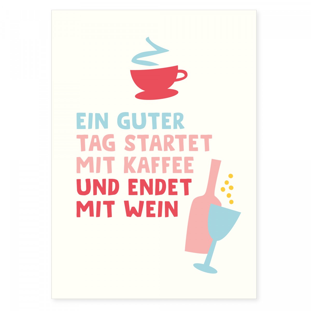 6er Set Postkarten mit Spruch aus Recyclingpapier