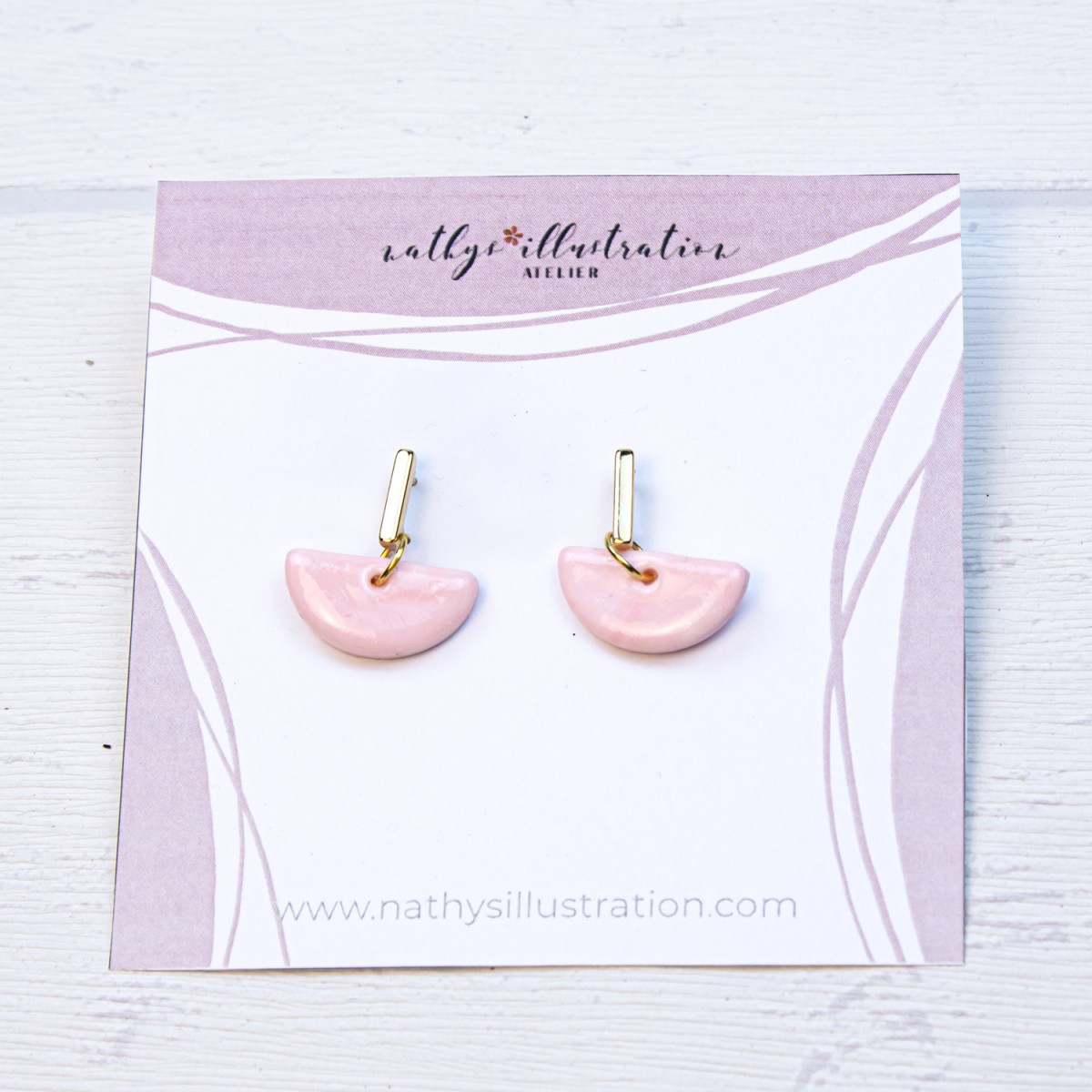 nathys_illustration Ohrringe "butter rose" 1cm hoch 1,5 cm breit