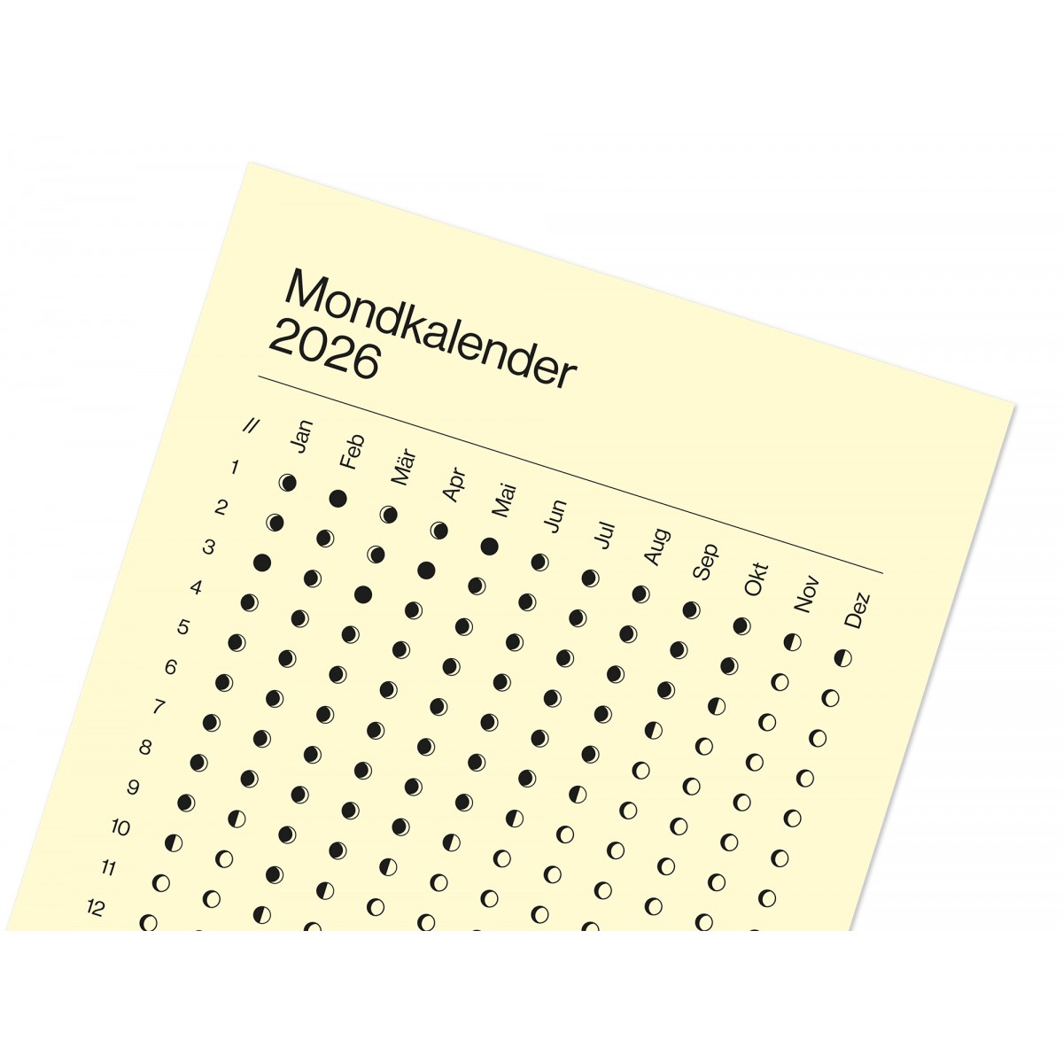 Wandkalender Mondphasen 2026 von Candrakala