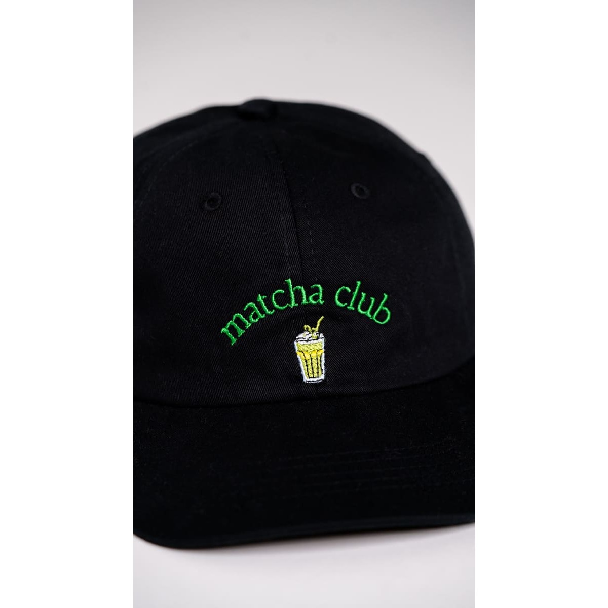 Matcha Club Premium Dad Cap - black & green - arrel