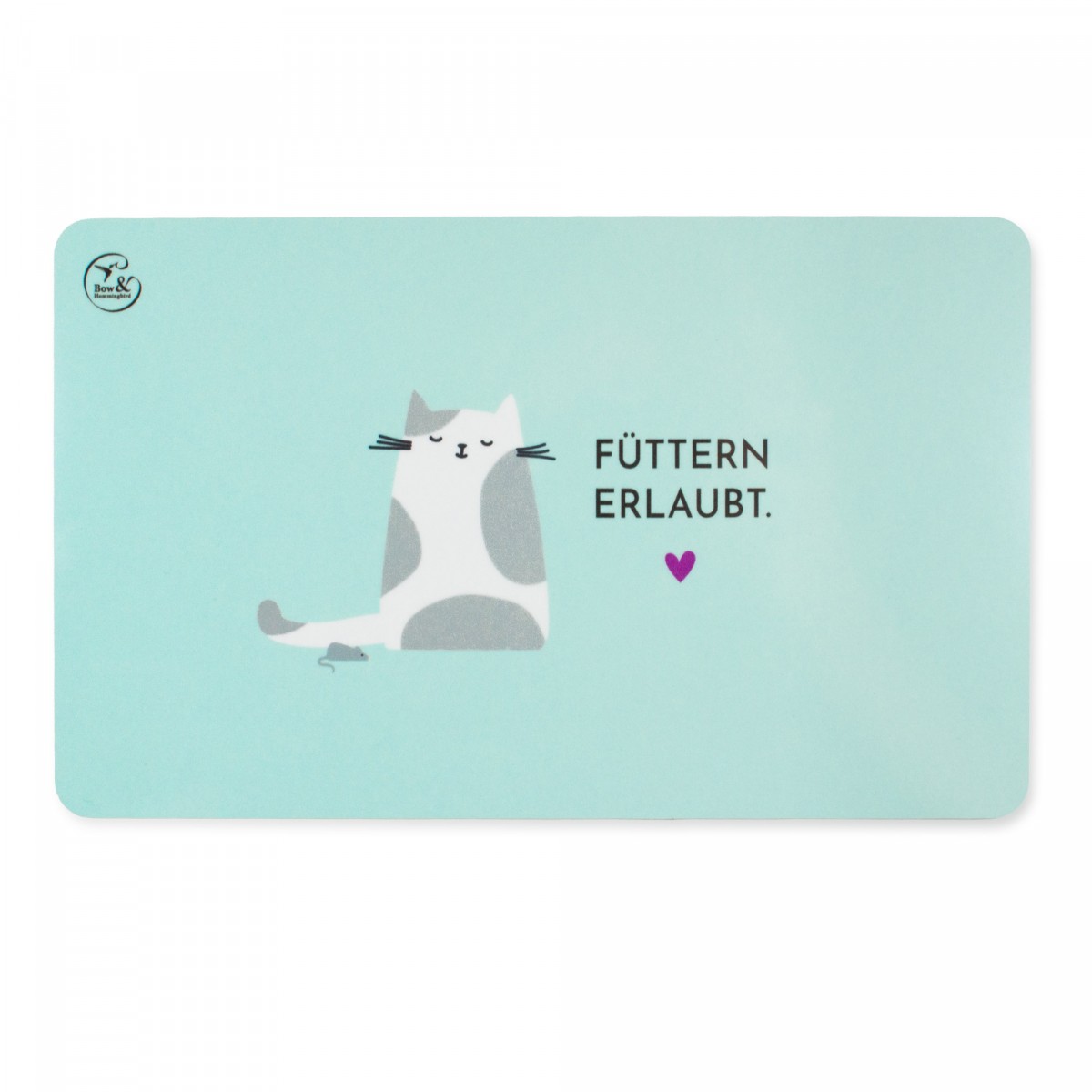 Bow & Hummingbird Frühstücksbrettchen Melamin Katze „Füttern erlaubt“ 23,5 × 14,5 cm