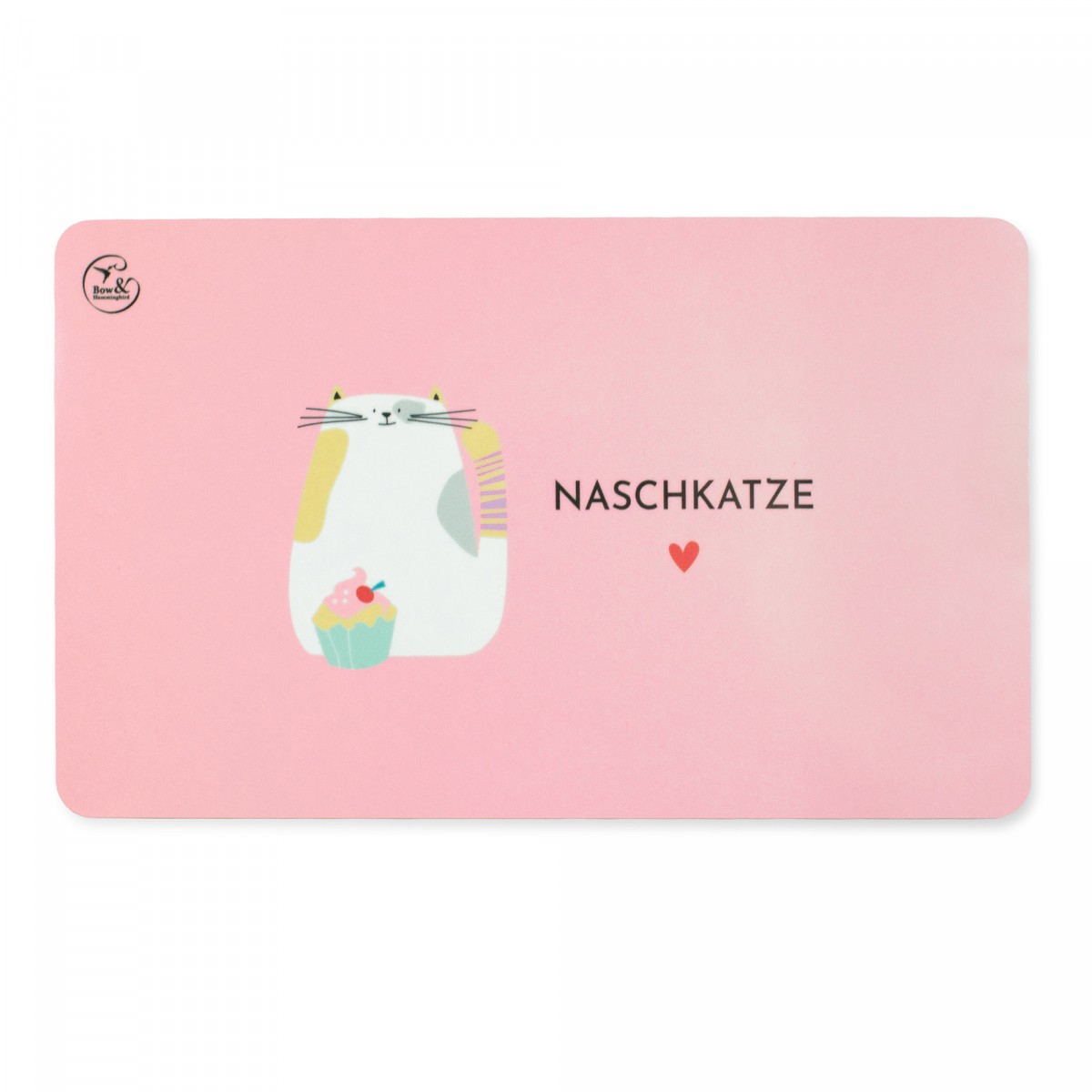 Bow & Hummingbird Frühstücksbrettchen Melamin Katze „Naschkatze“ 23,5 × 14,5 cm