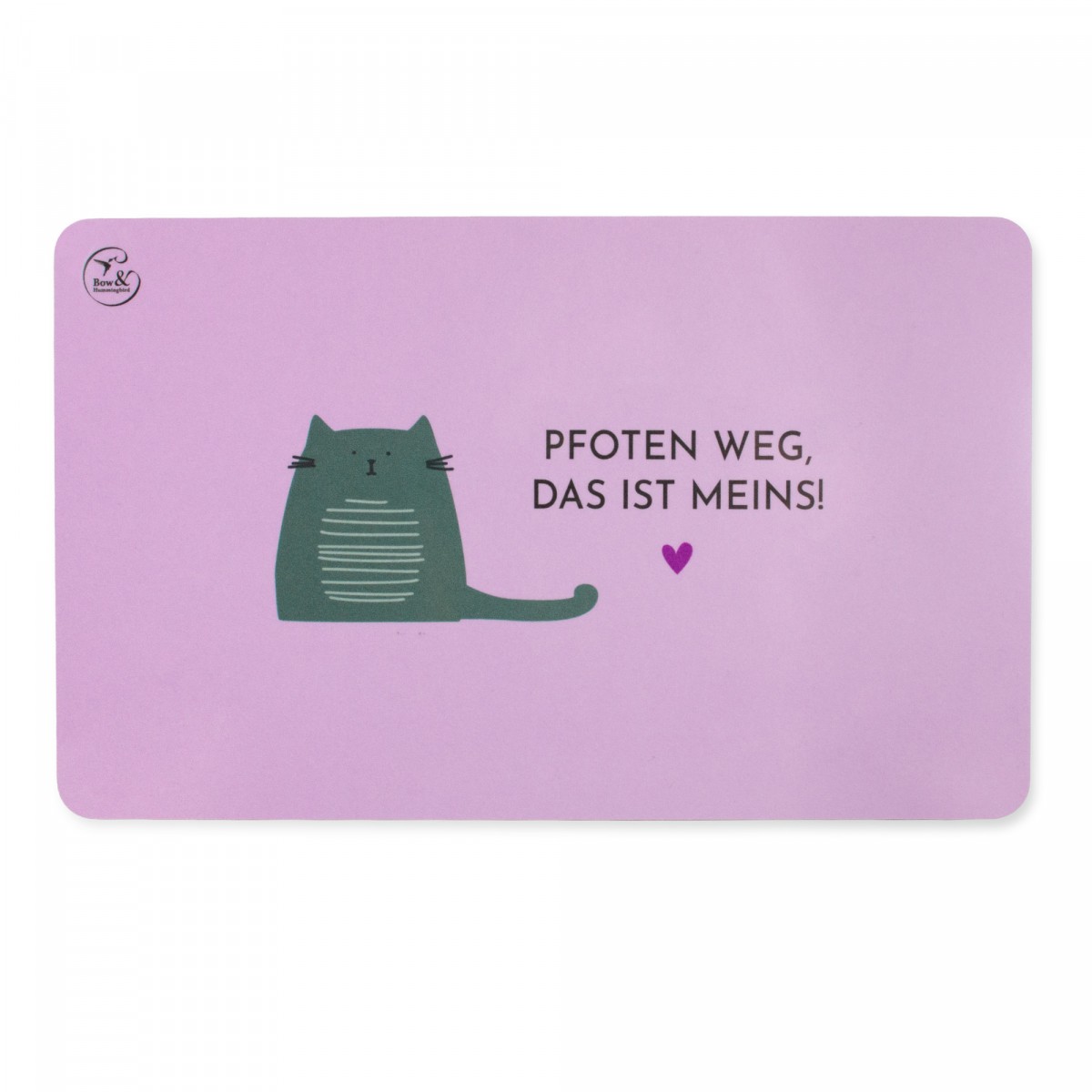 Bow & Hummingbird Frühstücksbrettchen Melamin Katze „Pfoten weg, das ist meins!“ 23,5 × 14,5 cm