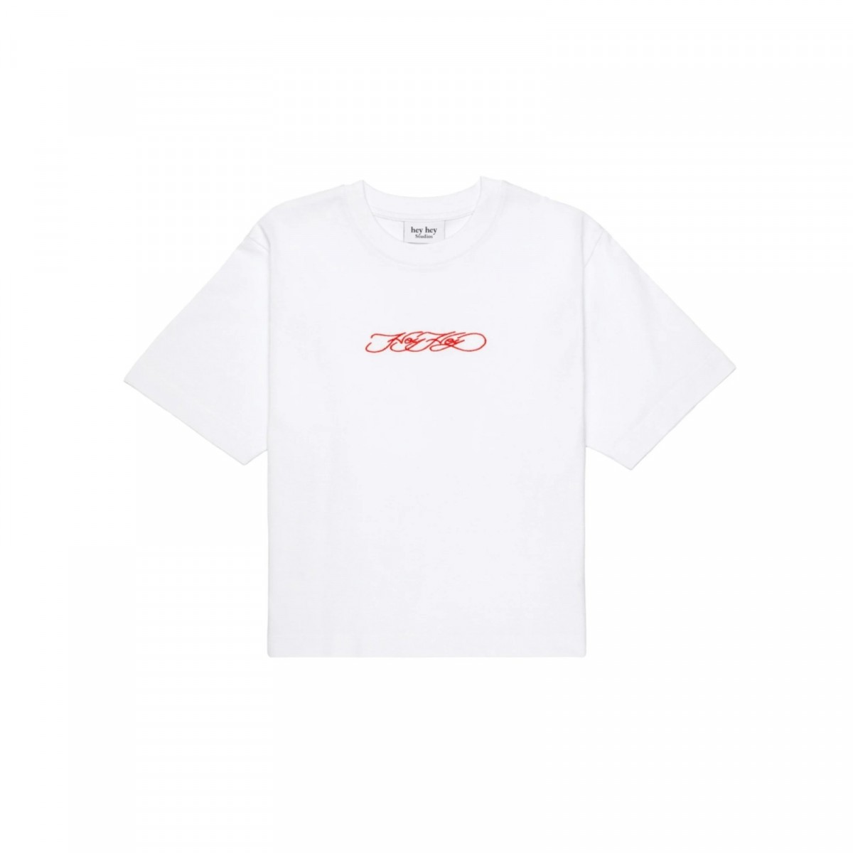 Hand-Cropped Script T-Shirt – Damen – hey hey studios