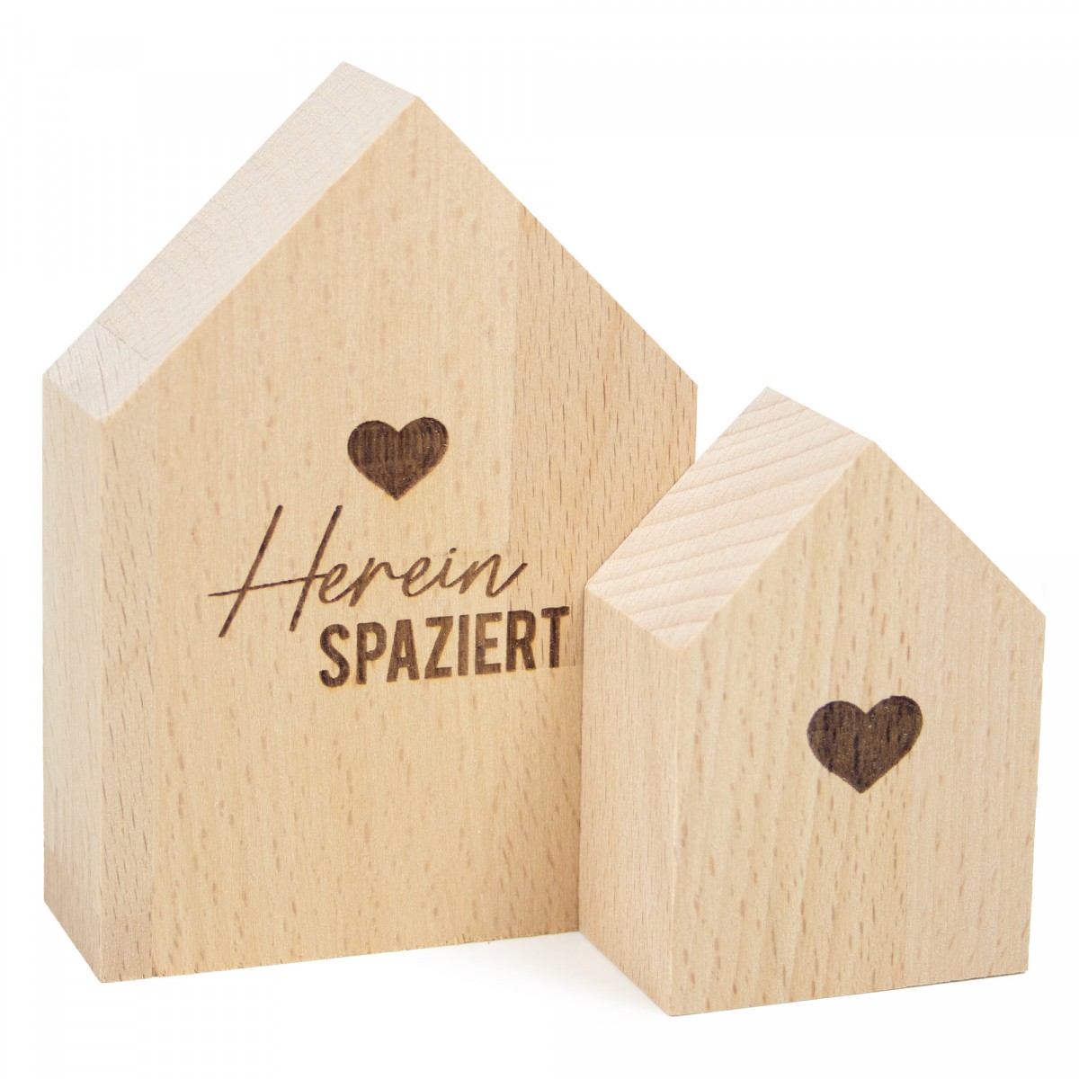 2er Set Deko-Holzhäuschen Hereinspaziert