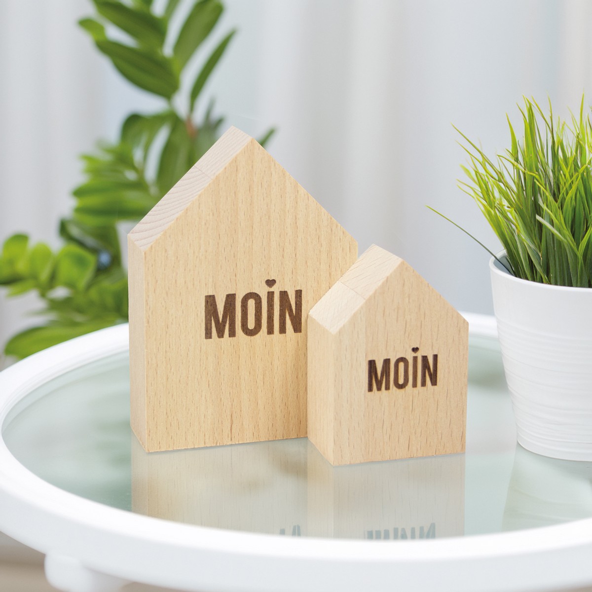 2er Set Deko-Holzhäuschen Moin