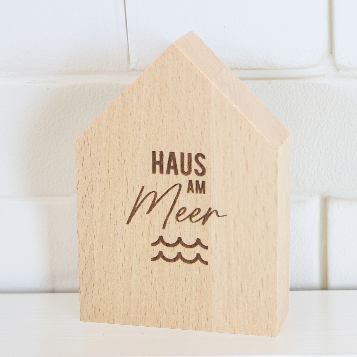 2er Set Deko-Holzhäuschen Haus am Meer
