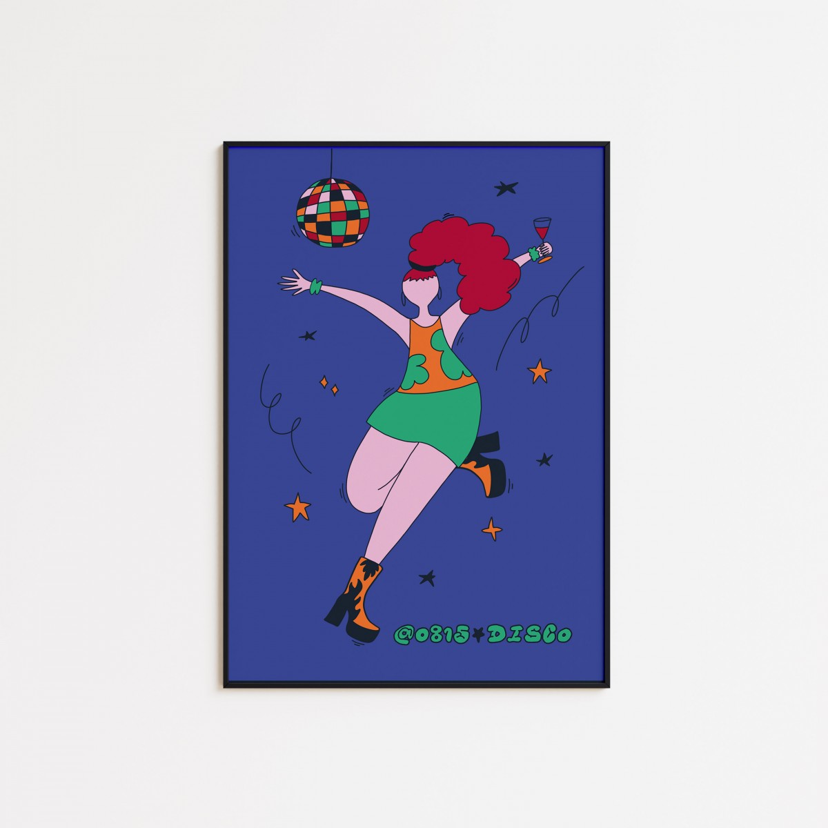 Girls in Motion Disco Party Poster A4