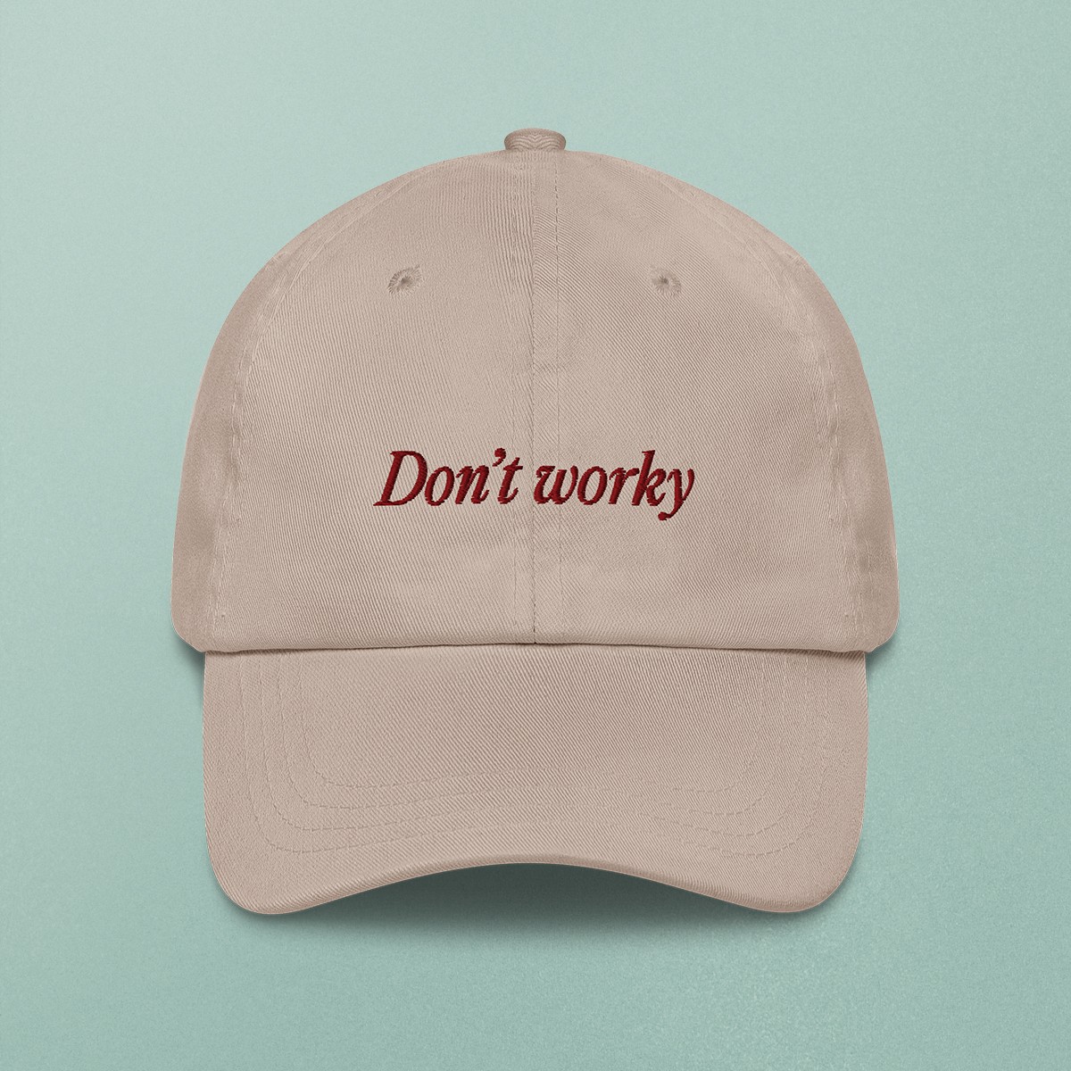 "Don‘t worky, be happy" Cap, beige – studio ciao