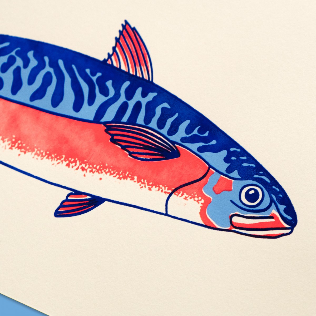 Ach du doppelte Makrele! - Dreifarbiger Siebdruck mit Fisch Motiv