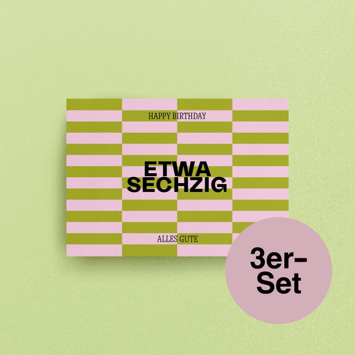 "Etwa Sechzig" Geburtstagskarten, A6 – studio ciao, 3er-Set