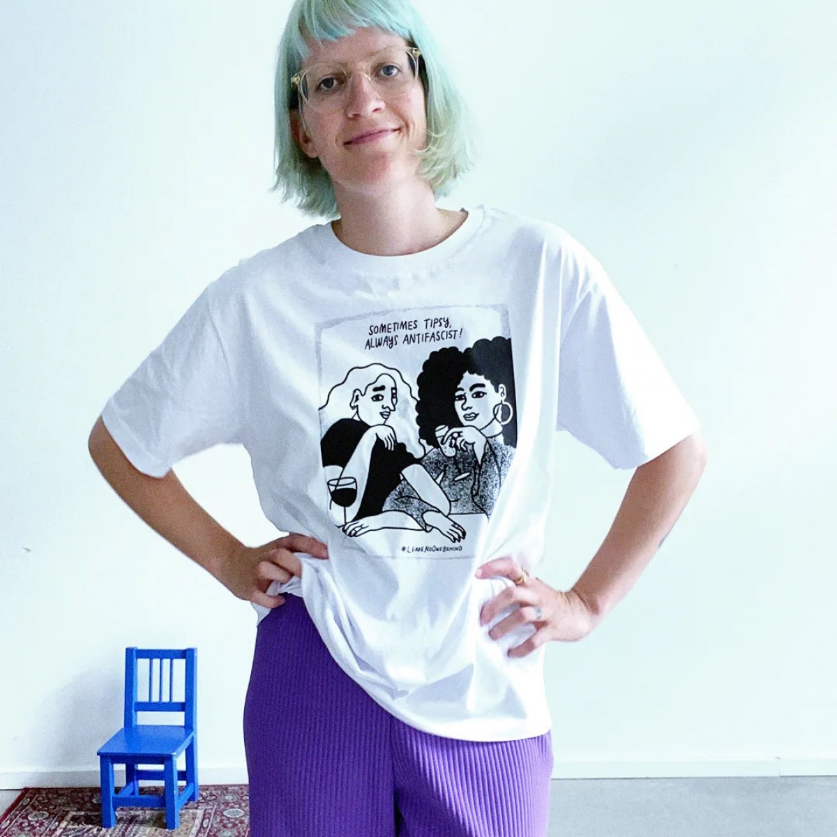 Soli-Shirt „Sometimes tipsy, always antifascist“