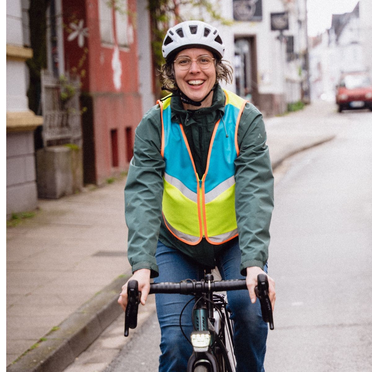 Fahrrad Warnweste blau/gelb - antoniaberndt