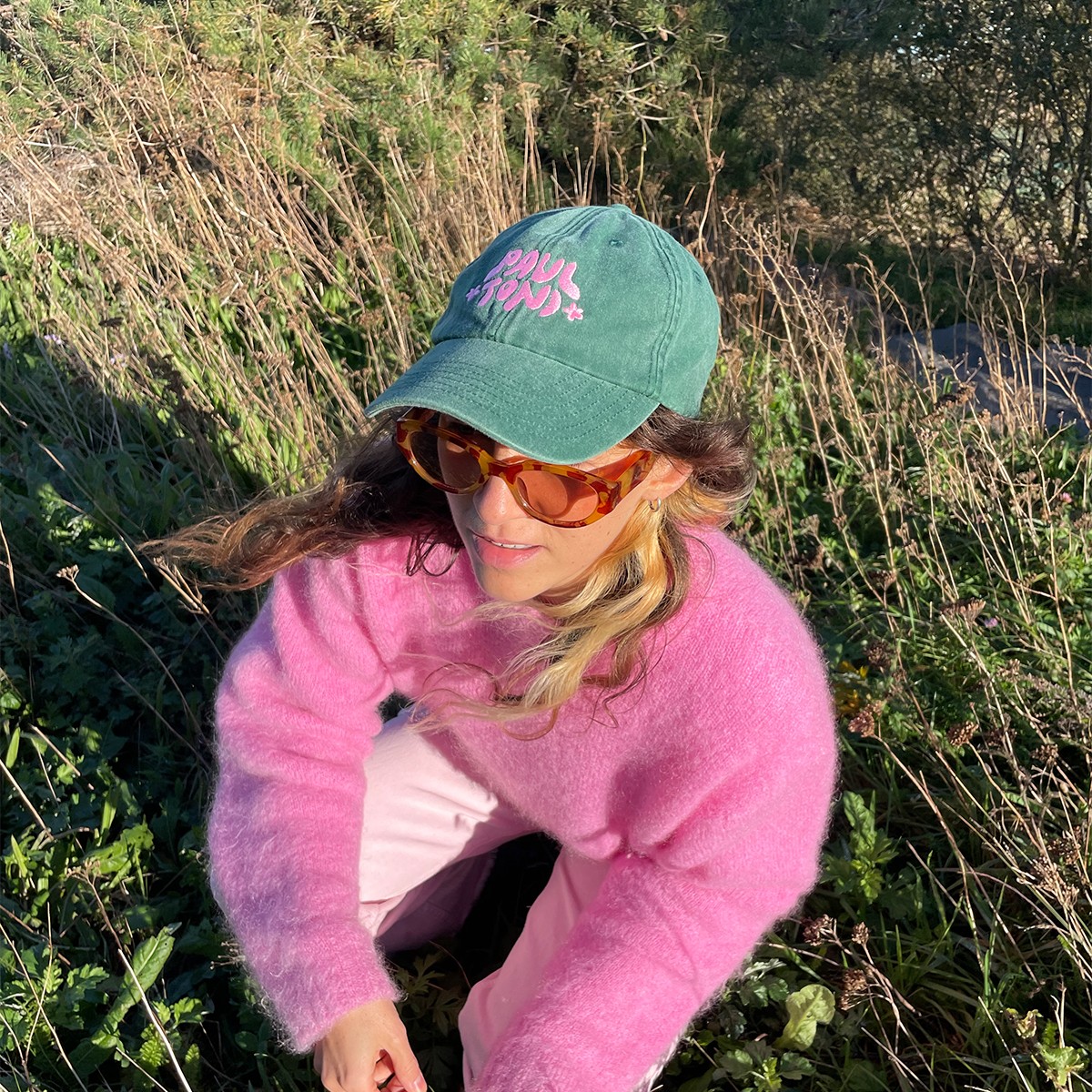 Fan Cap bottle green — Paul & Toni Merch Dad Cap Low Profile