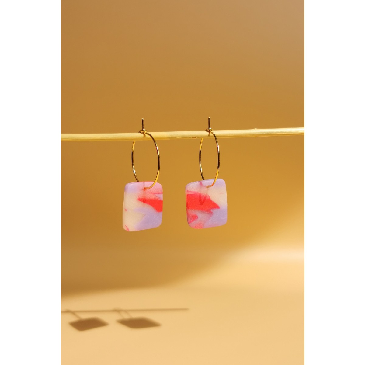Bunte Statement Creolen | 18k vergoldet | Santoclay