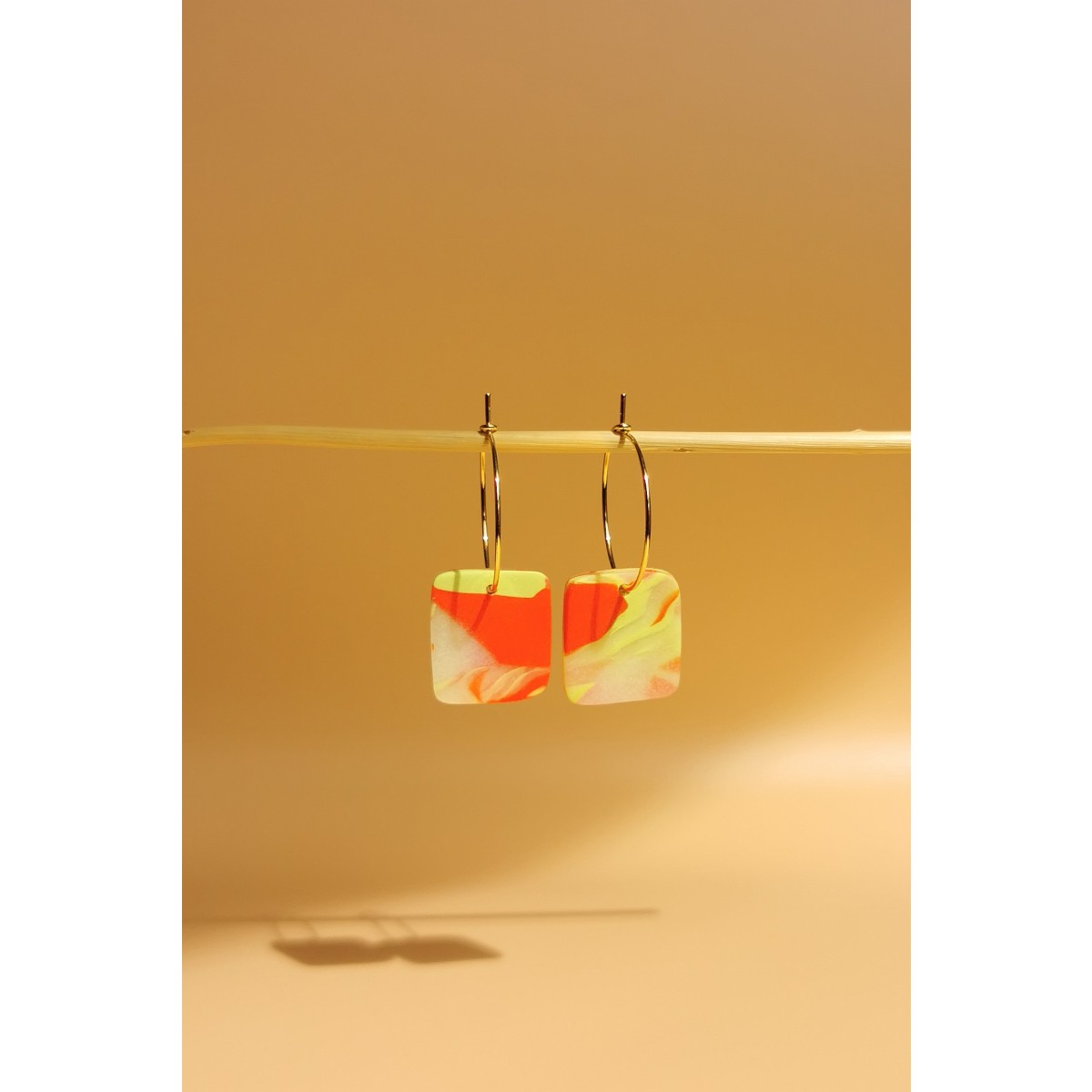 Bunte Statement Creolen | 18k vergoldet | Santoclay