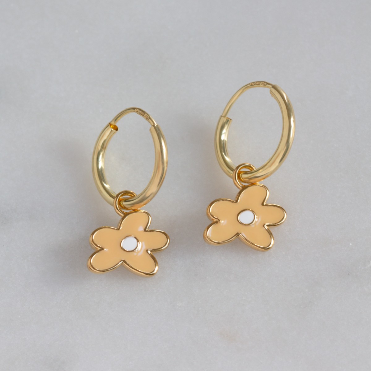 Blumen Creolen Ohrringe aus Gold Vermeil | Paeoni Colors