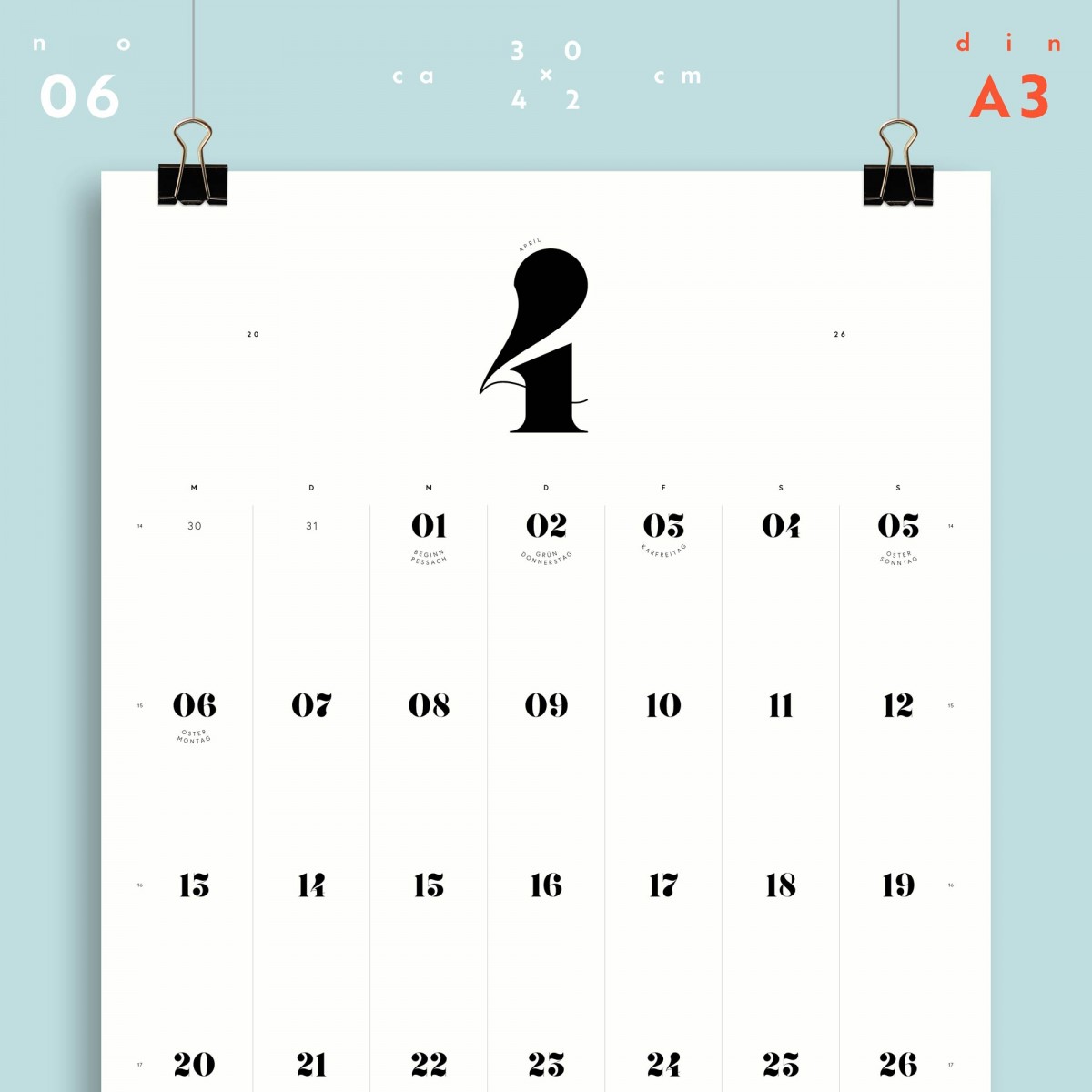 A3 Monatskalender Nr. 06 / ab sofort / frau rippe