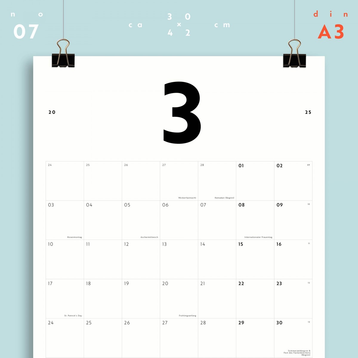 A3 Monatskalender Nr. 07 / ab sofort / frau rippe