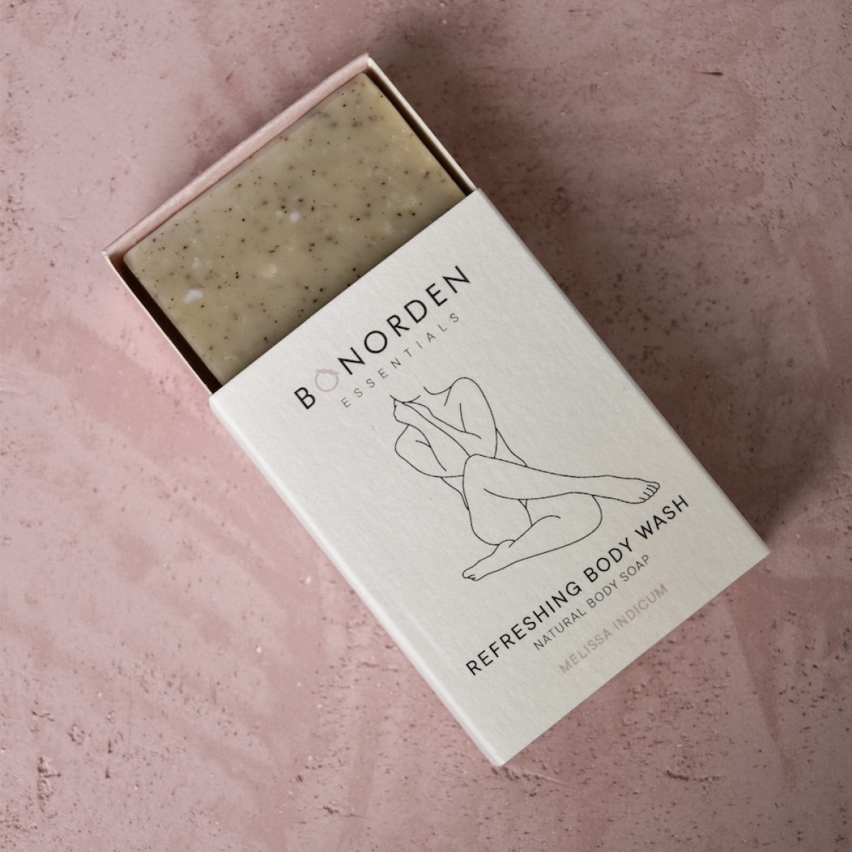 Bonorden Essentials Duschseife - Refreshing Body Wash (mit gehobelten Melissenblättern für sanfte Massage)