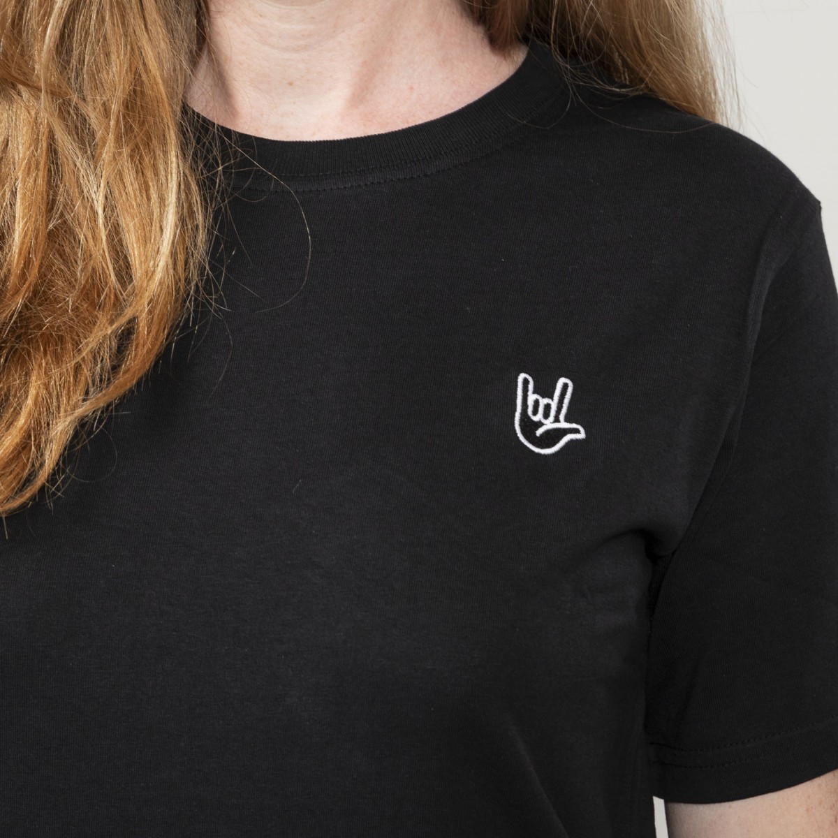 Fyngers - T-Shirt I LOVE YOU aus Bio-Baumwolle - schwarz