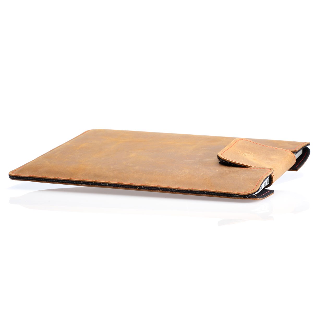 MacBook Pro 14" Lederhülle aus pflanzlich gegerbtem Leder und mulesingfreiem Woolfilz - 100% Made in Germany