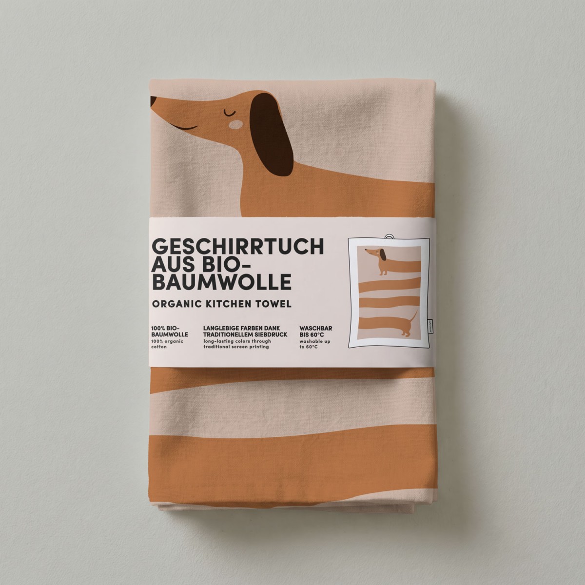Geschirrtuch - Bio-Baumwolle - Dackel